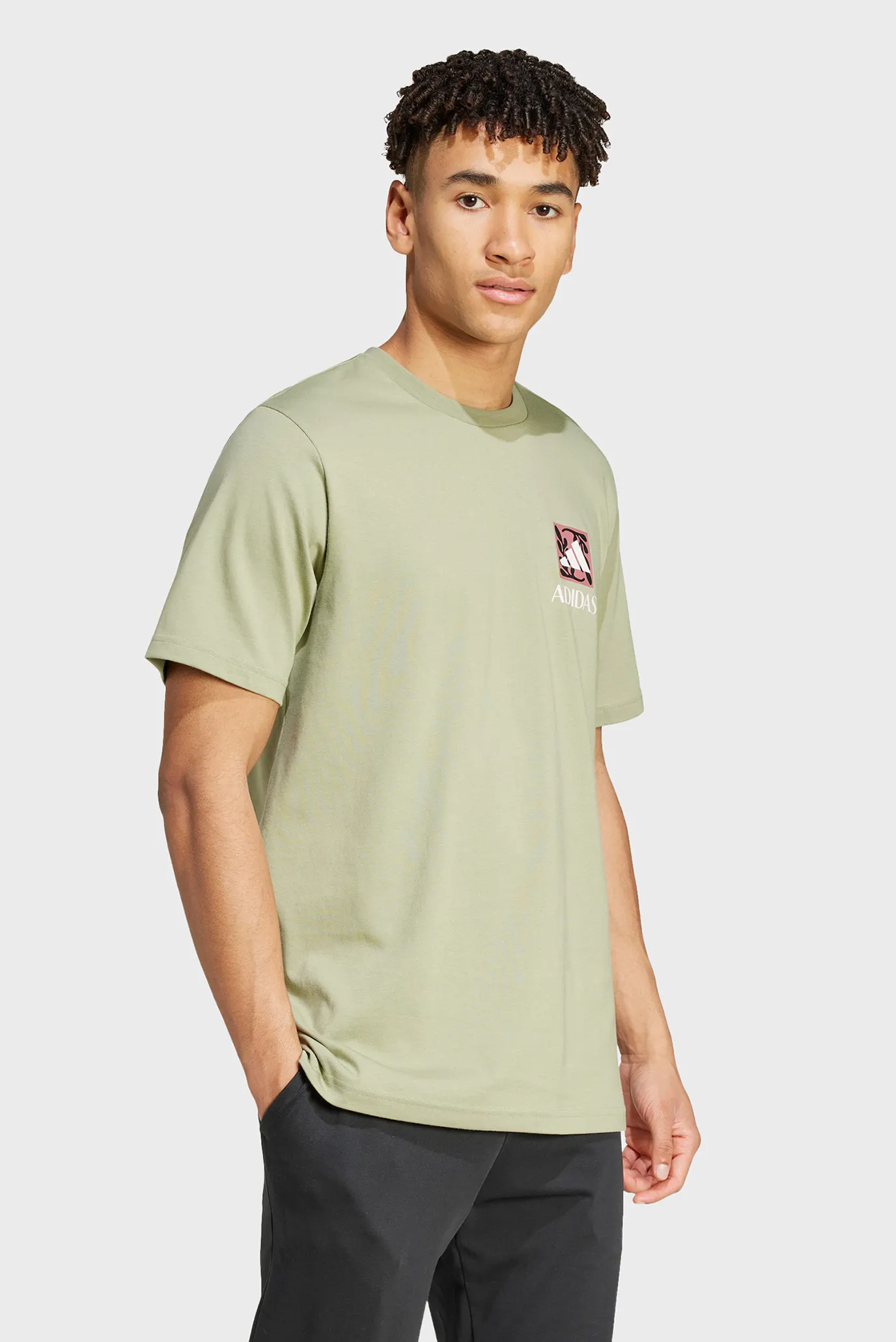 Чоловіча оливкова футболка Wellness Graphic 2