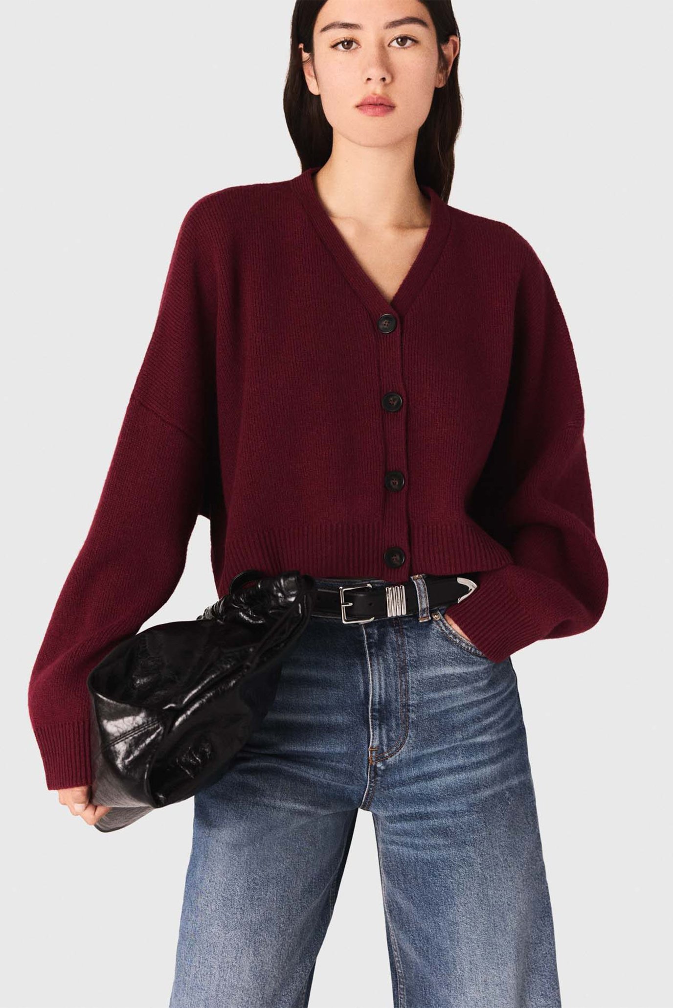 Женский бордовый кардиган Бордовый 36 MAJE MFPCA00630_Burgundy Женский бордовый кардиган Бордовый 36 MAJE MFPCA00630_Burgundy