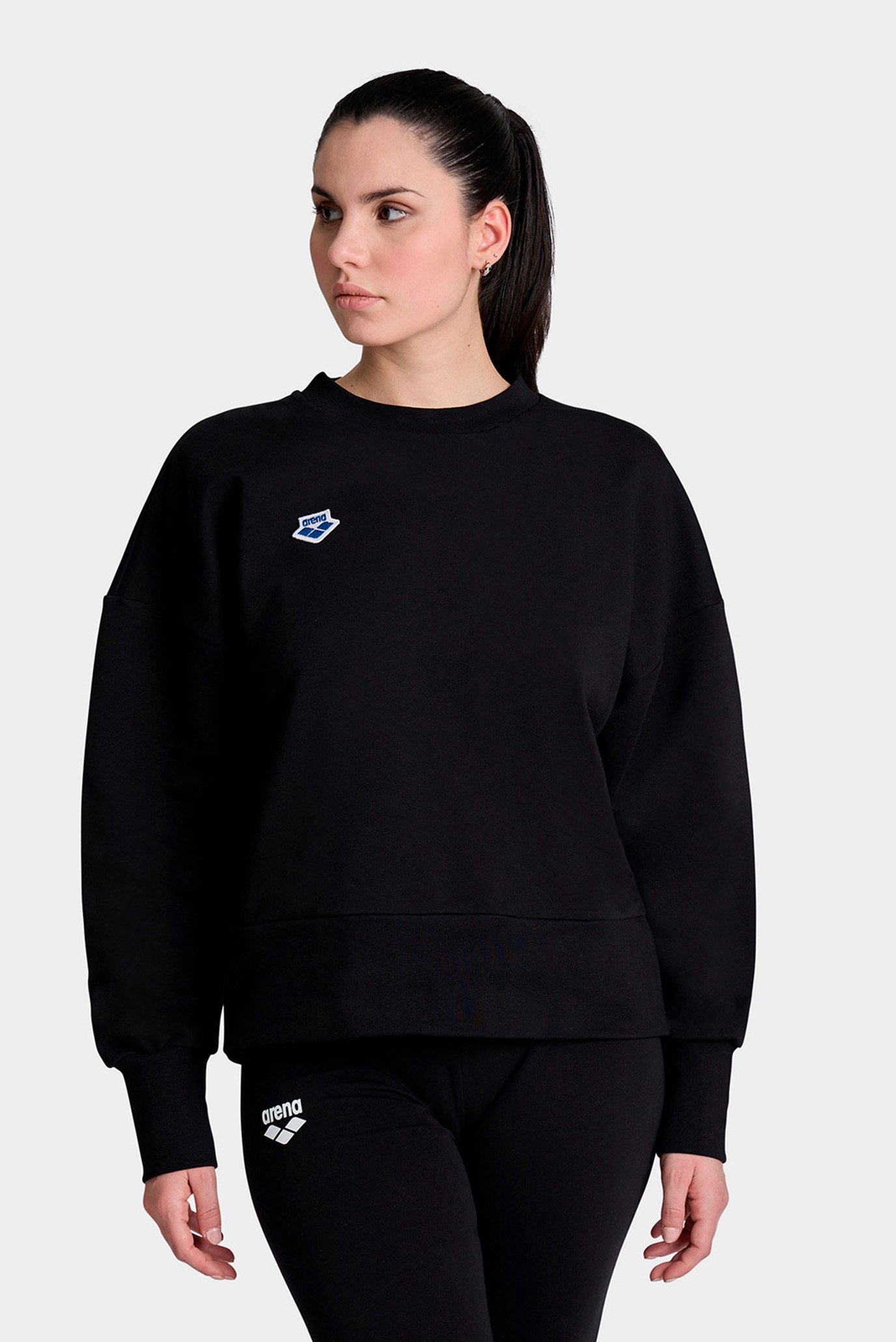 Женский черный свитшот OVERSIZED CREW NECK 1