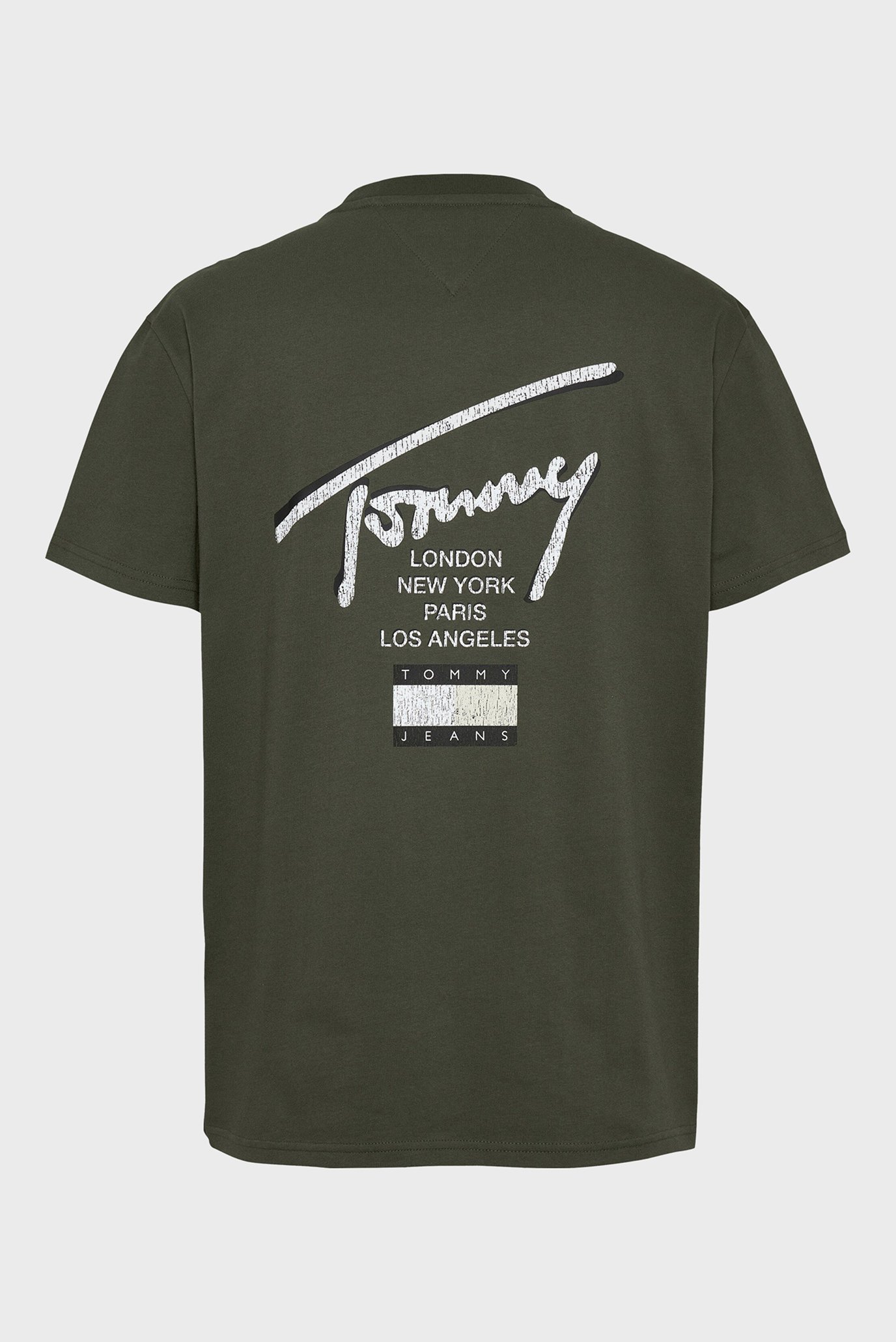 Чоловіча зелена футболка TJM REG TOMMY SIGN CITY TEE EXT 1