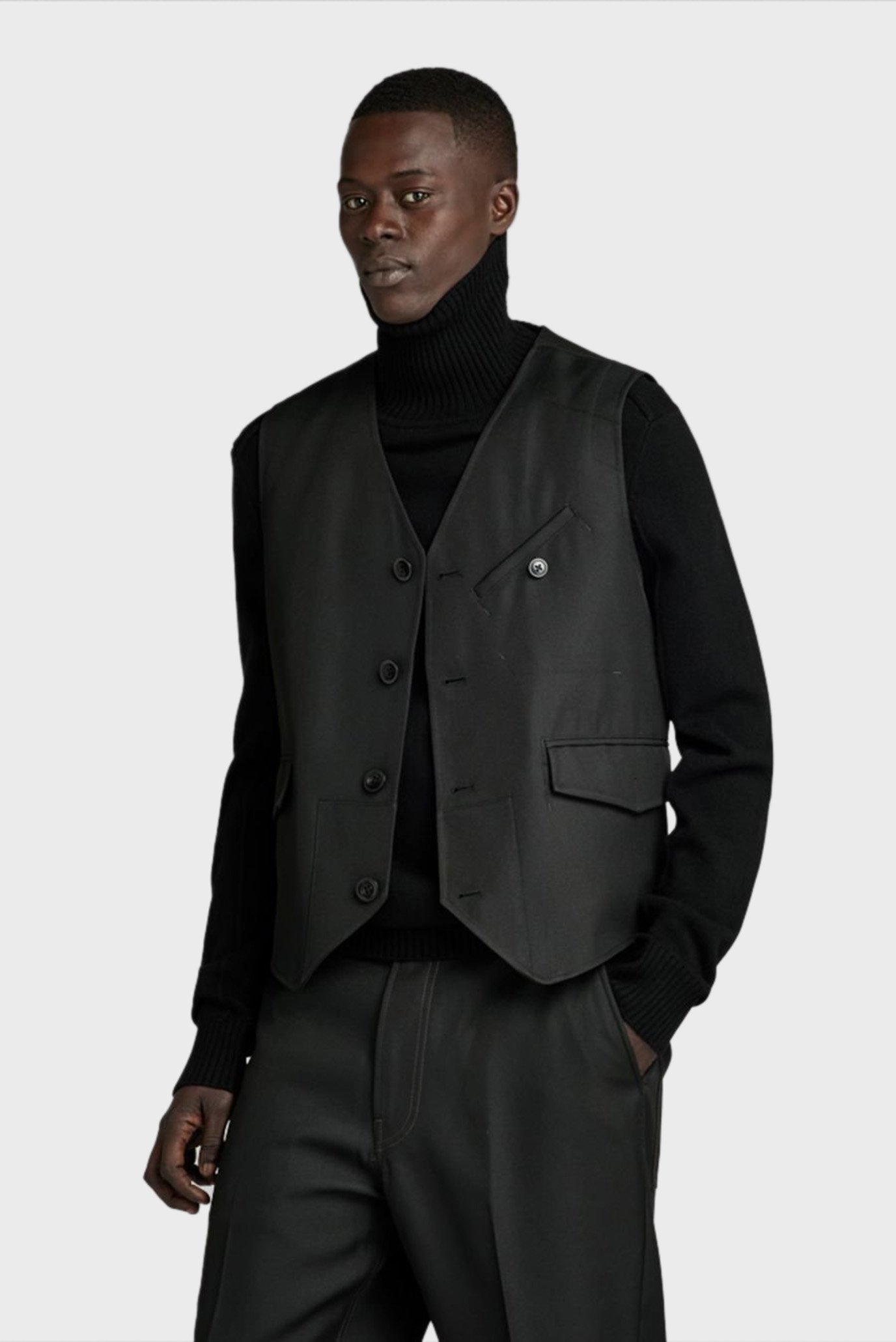 Чоловічий чорний жилет Midnight waistcoat 1
