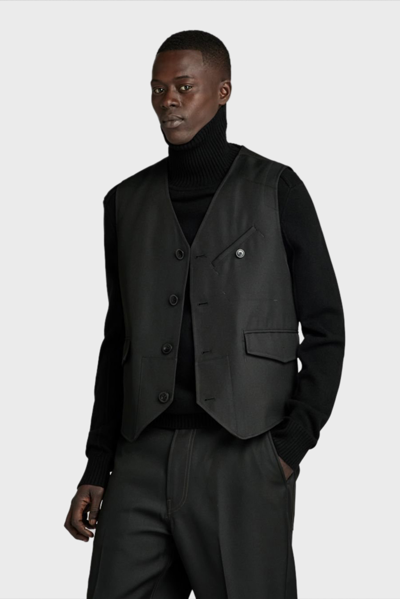 Мужской черный жилет Midnight waistcoat 1
