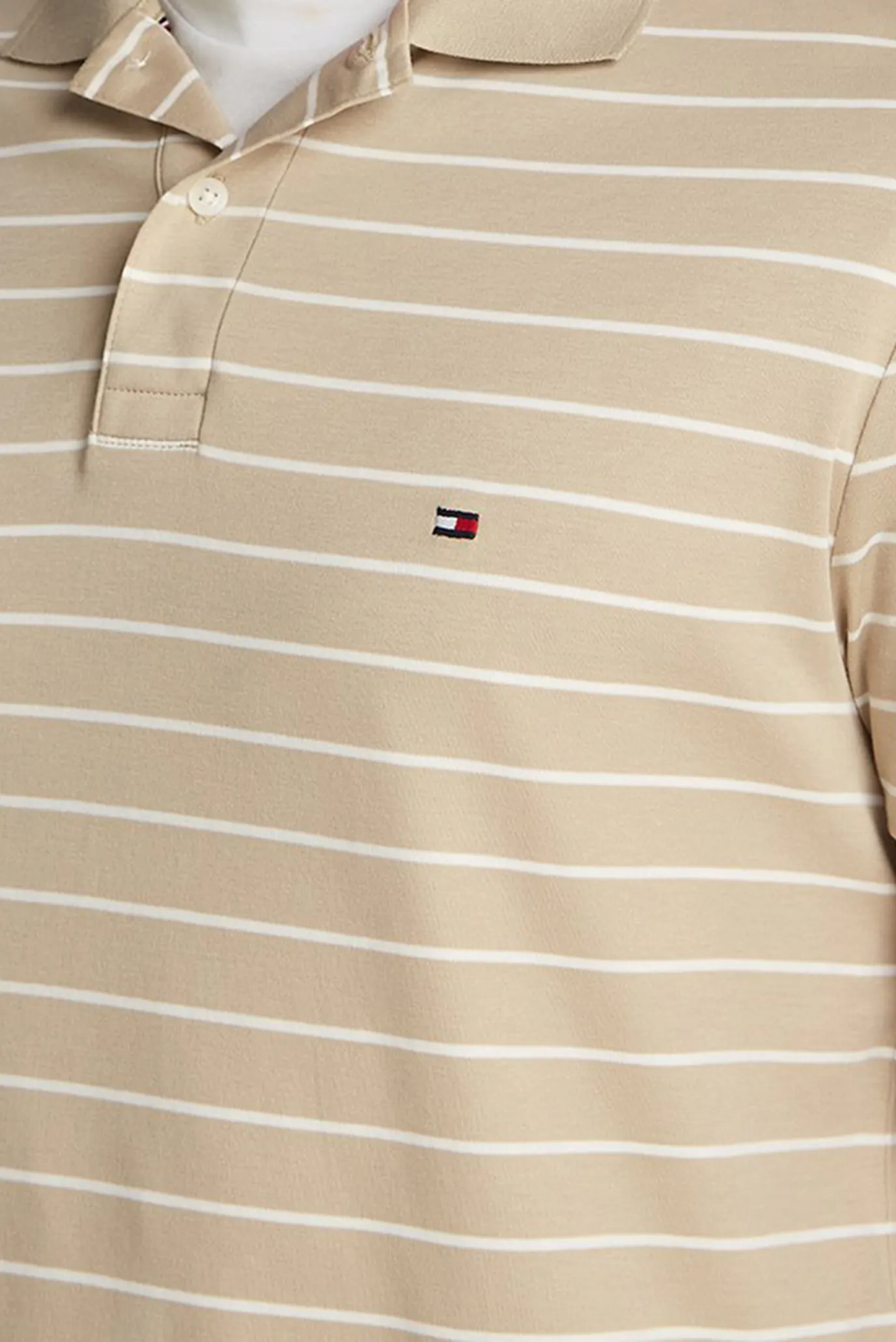 Мужское бежевое поло в полоску LIQUID COTTON REG 6