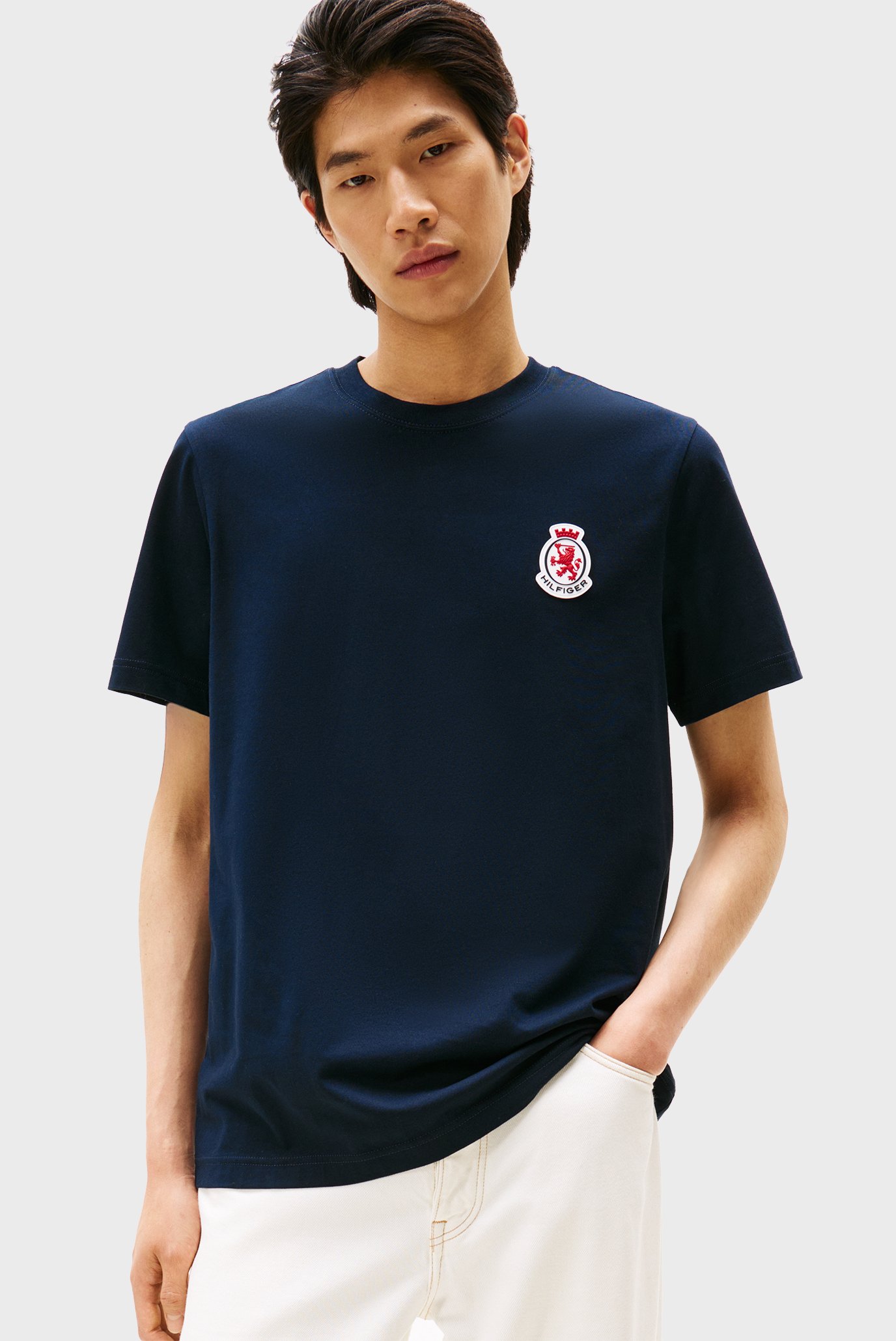 Мужская темно-синяя футболка CREST Синий S Tommy Hilfiger MW0MW40024