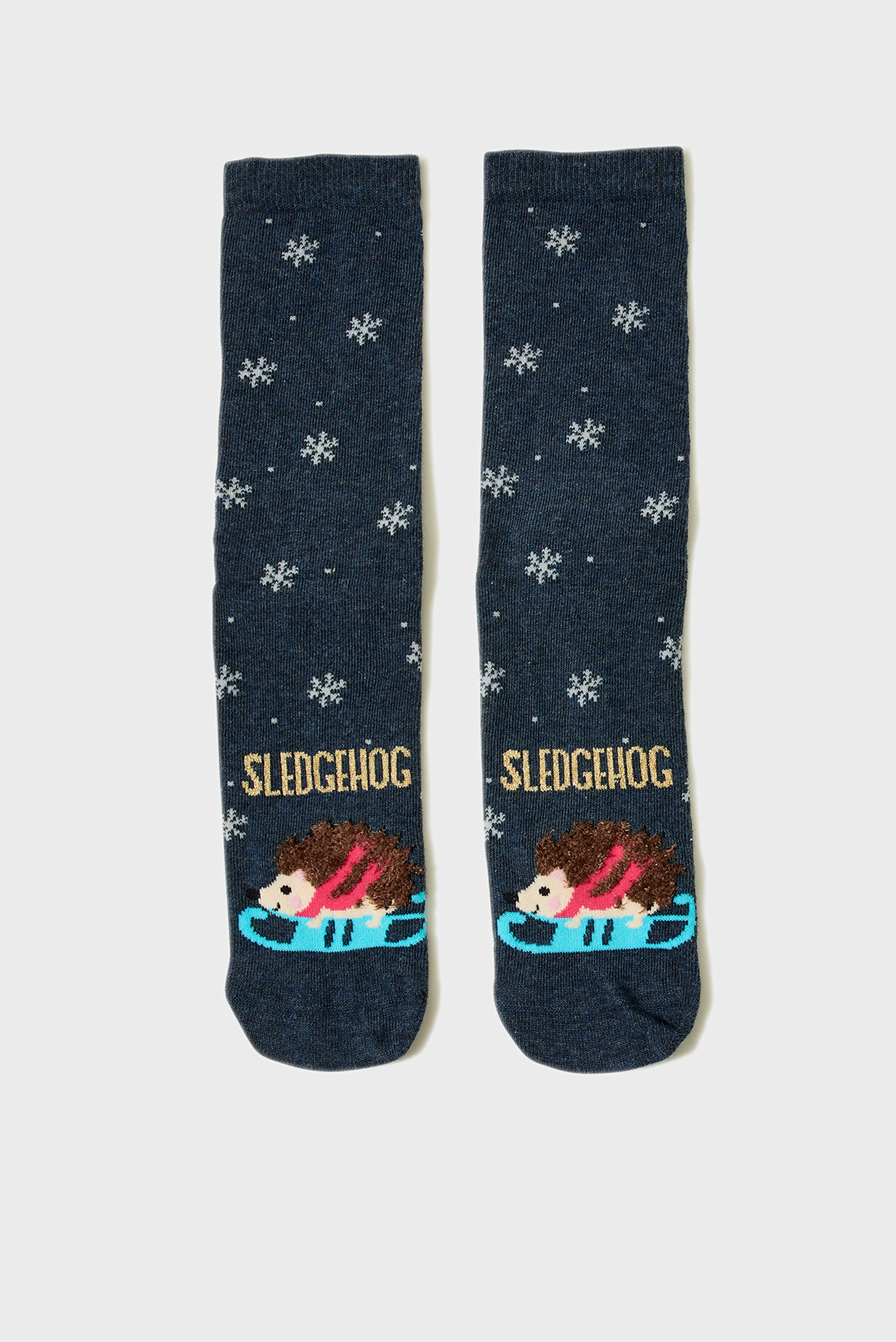 Жіночі темно-сині шкарпетки SNOWFLAKE SLEDGEHOG 1
