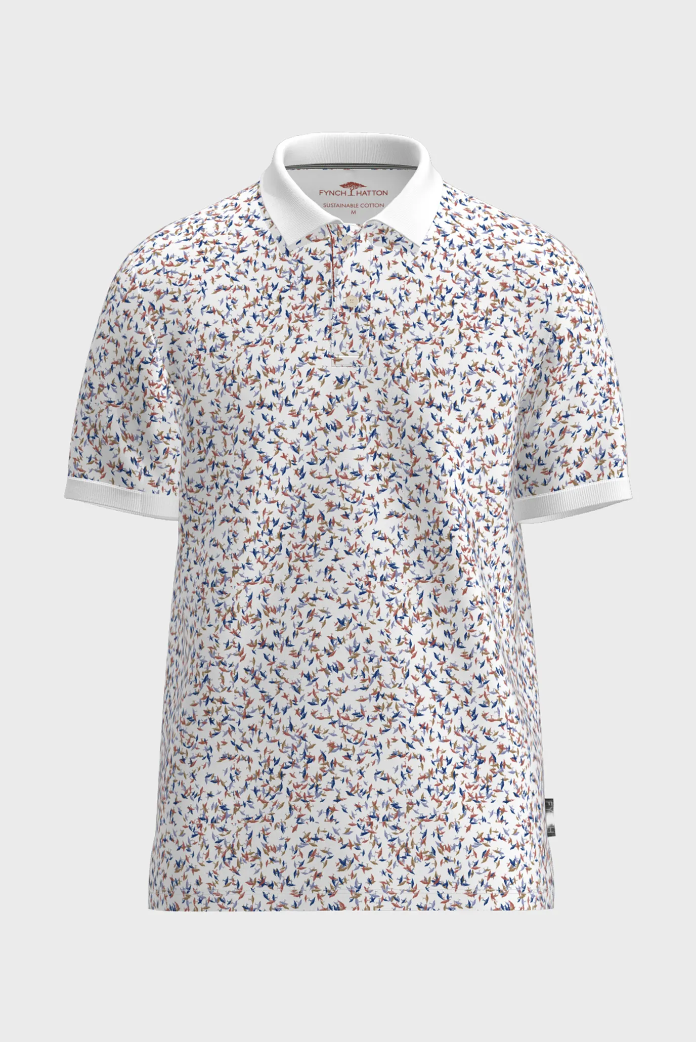 Мужское белое поло с узором 1