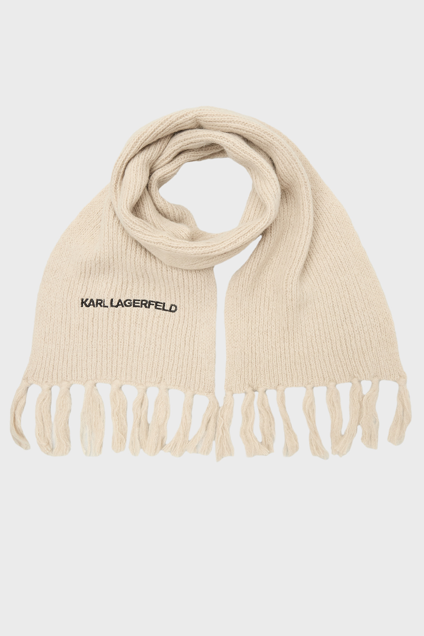 Женский бежевый шерстяной шарф K/ESSENTIAL KNIT SCARF Бежевый ONESIZE Karl Lagerfeld 246W3305 Женский бежевый шерстяной шарф K/ESSENTIAL KNIT SCARF Бежевый ONESIZE Karl Lagerfeld 246W3305