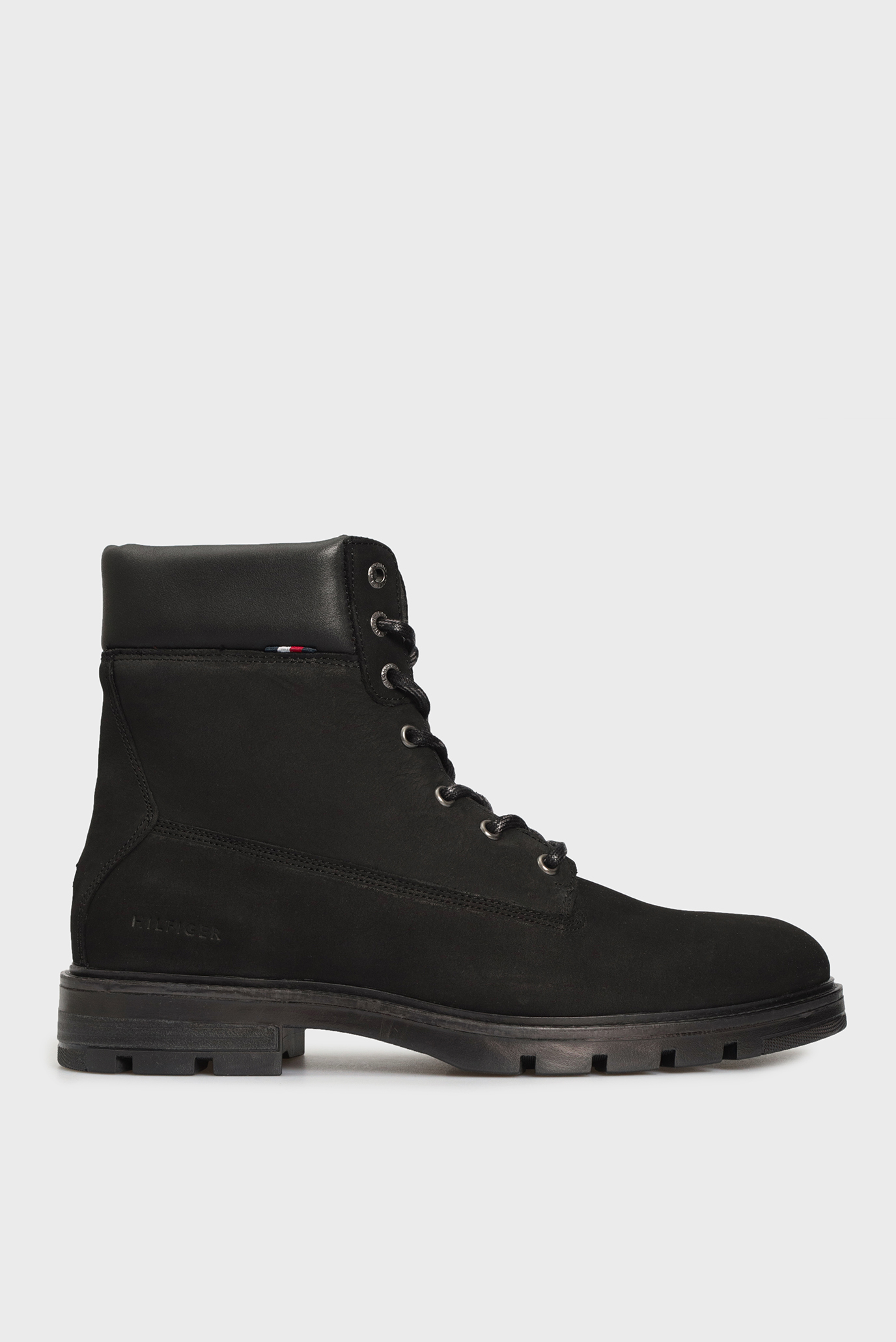 Мужские черные кожаные ботинки HILFIGER PADDED NUBUCK BOOT 1