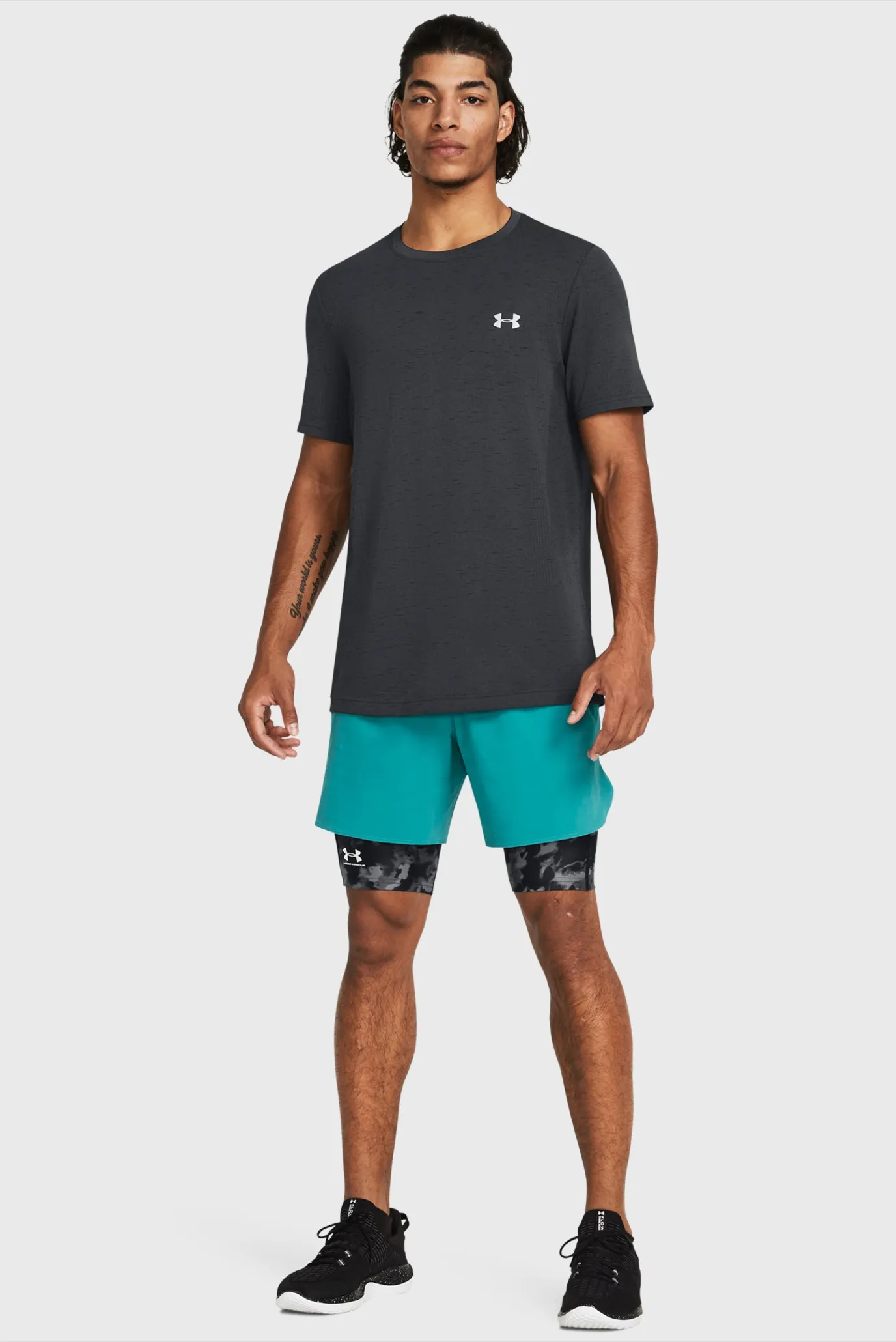 Чоловічі чорні камуфляжні велосипедки UA HG IsoChill Prtd Lg Sts 3