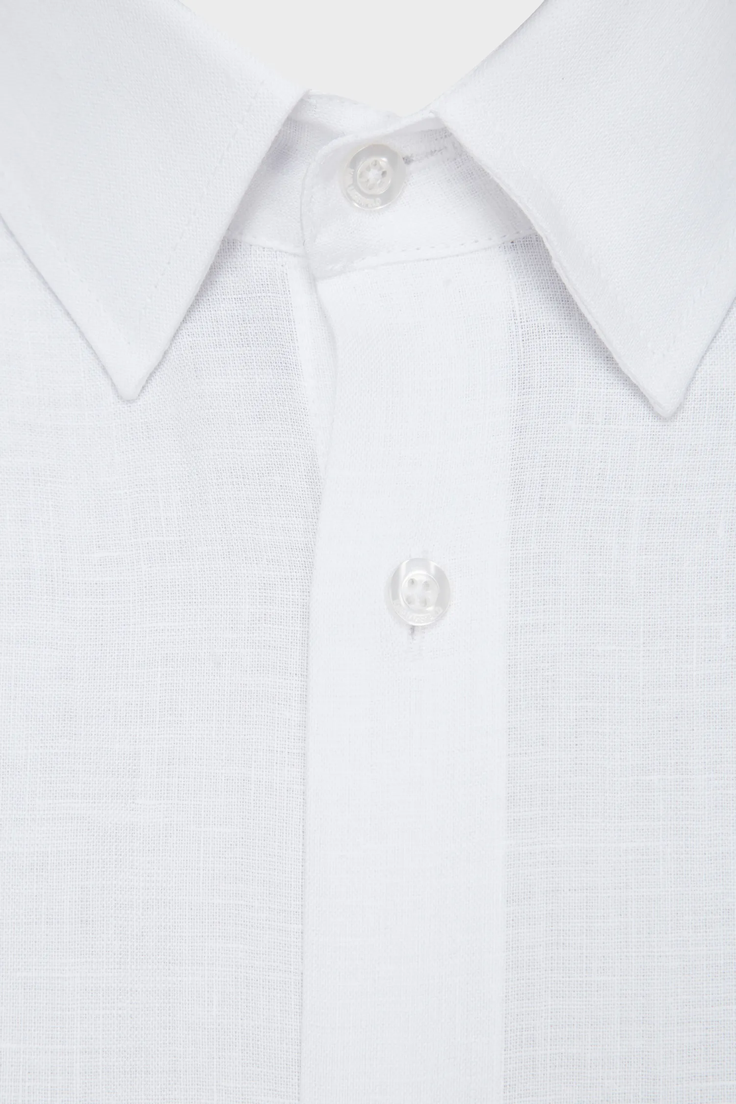 Мужская белая льняная рубашка 3
