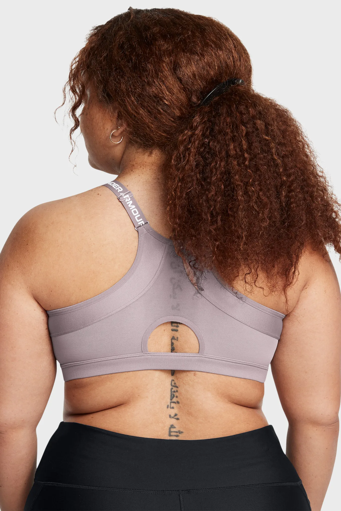 Жіночий сірий топ UA Infinity Low 2.0Strap Bra 4