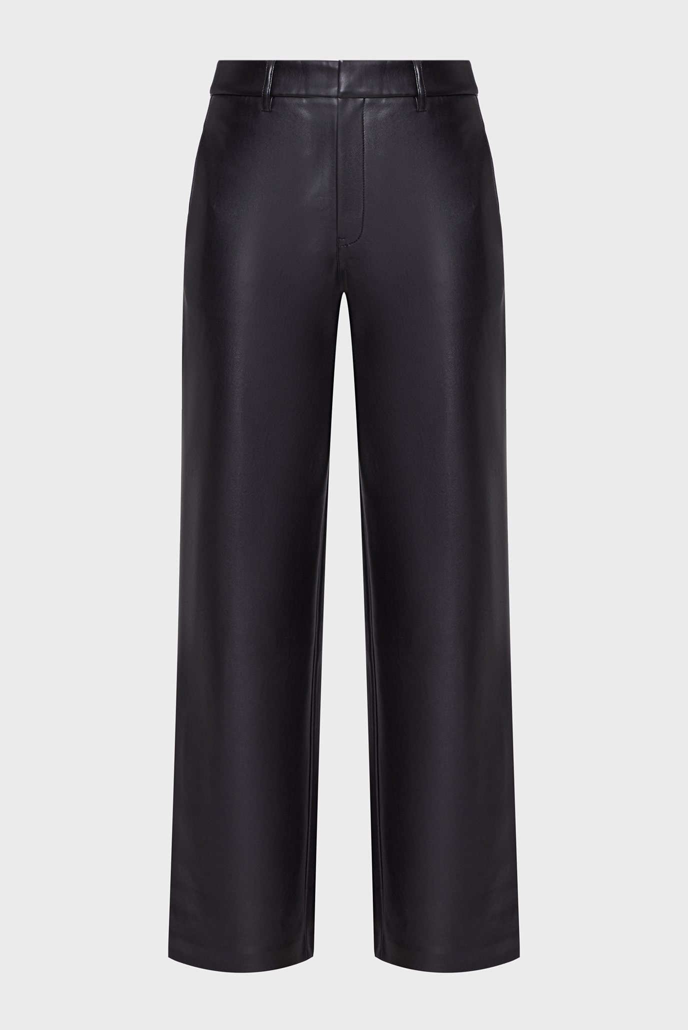 Женские черные брюки FAUX LEATHER STRAIGHT PANT 1