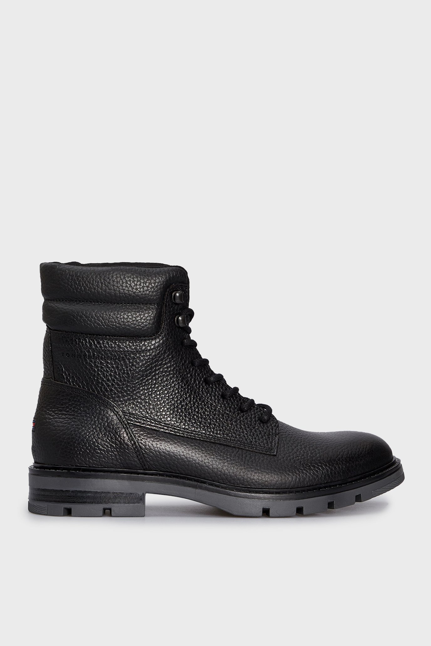 Чоловічі чорні шкіряні черевики WARM PADDED HILFIGER LTH BOOT 1