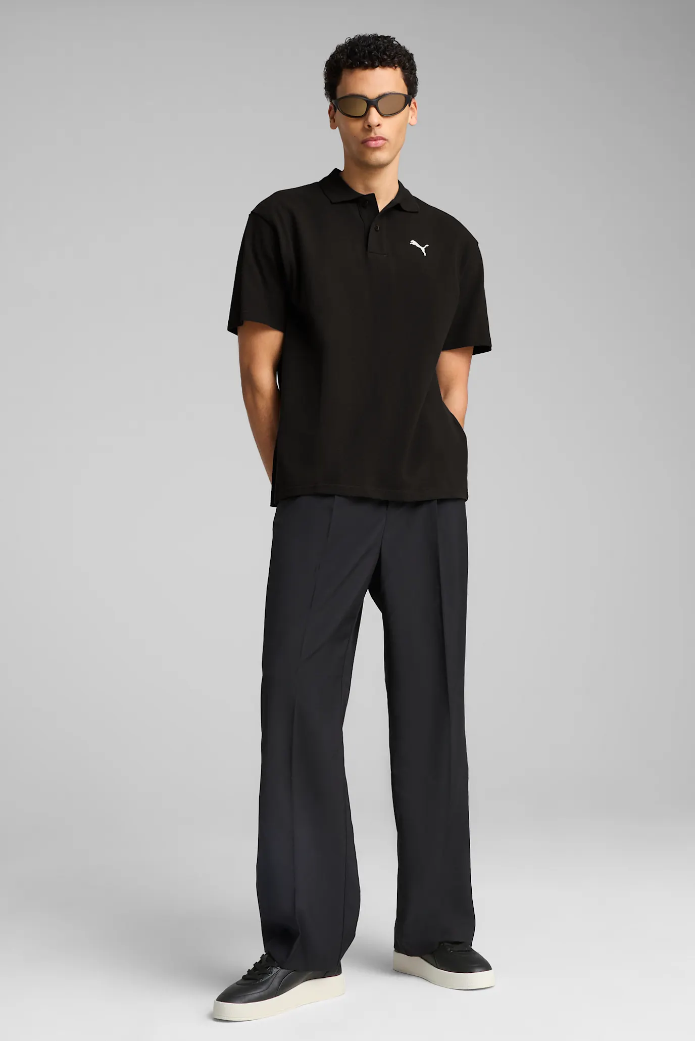 Чоловіче чорне поло WARDROBE ESS Pique Relaxed Polo Men 2