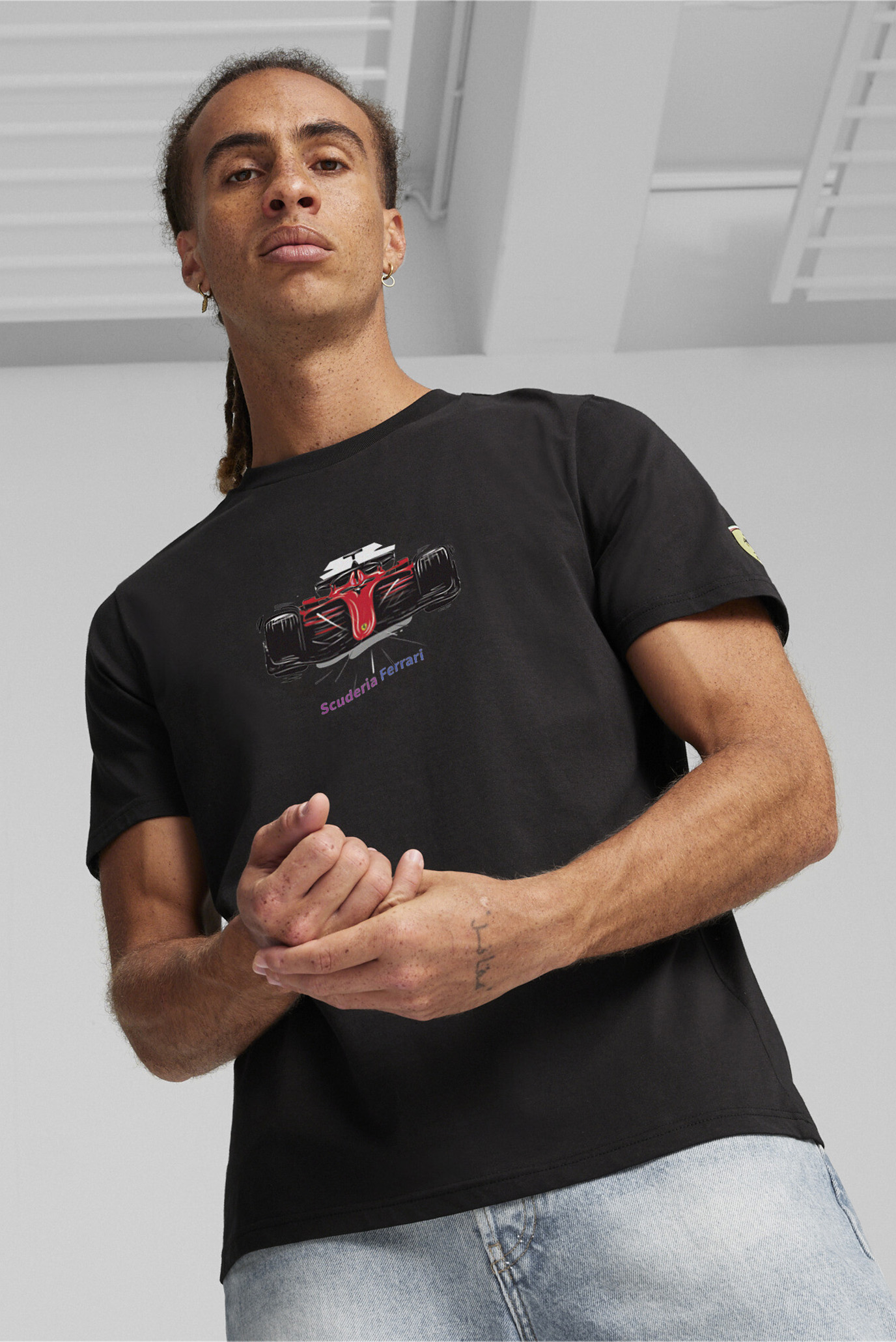 Чоловіча чорна футболка Scuderia Ferrari Men's Motorsport Race Graphic Tee 1