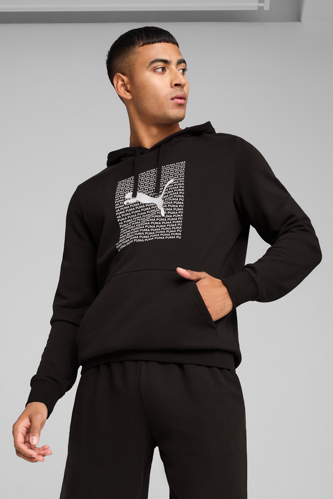 Мужское черное худи Essentials Logo Lab Hoodie Men 1