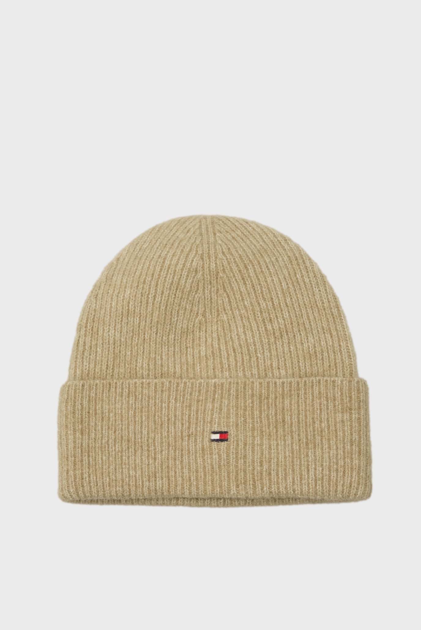 Женская бежевая шапка ESSENTIAL FLAG FUZZY BEANIE 1