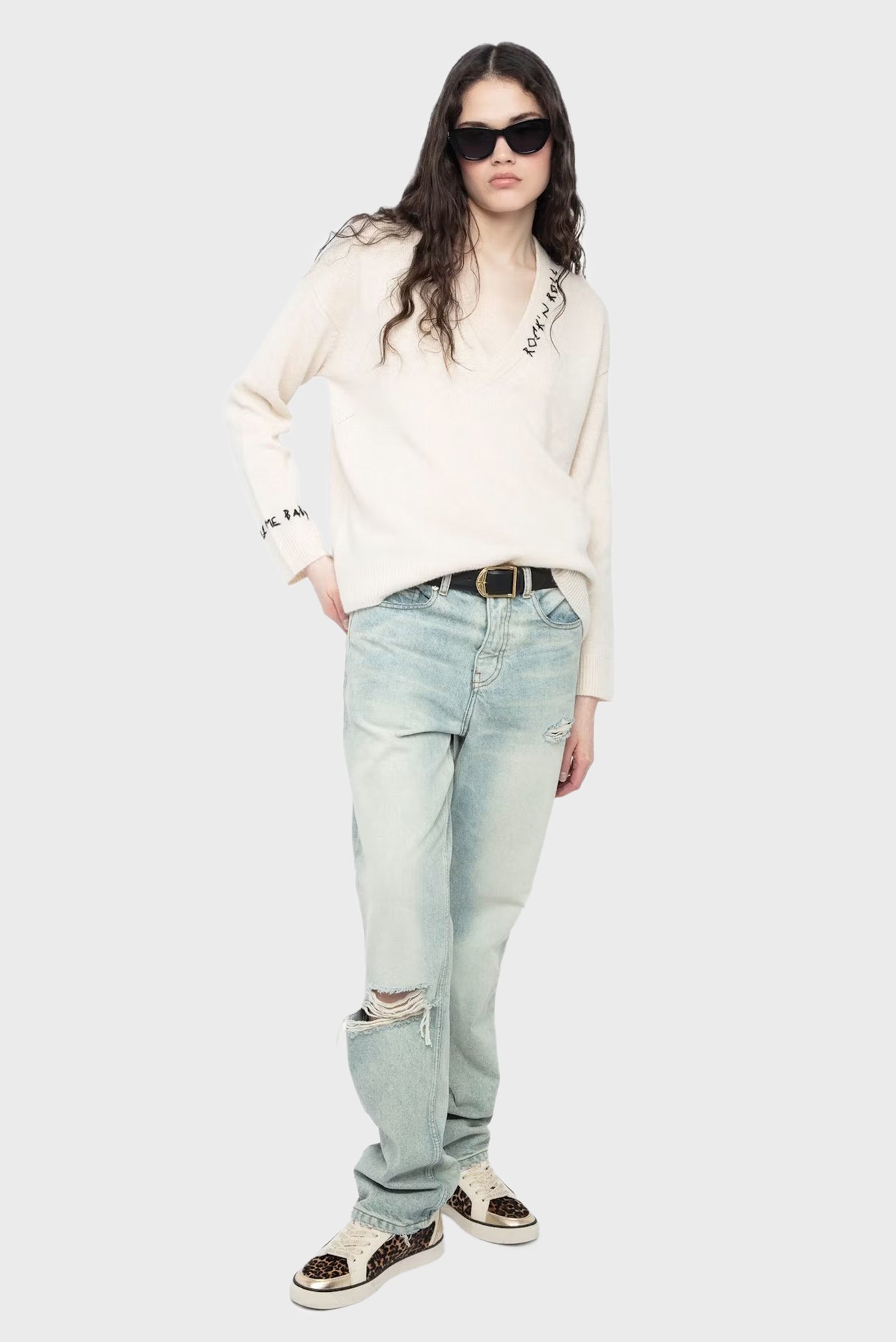 Женский белый кашемировый пуловер Mikyz Белый L ZADIG&VOLTAIRE KWSW02913_ECRU Женский белый кашемировый пуловер Mikyz Белый L ZADIG&VOLTAIRE KWSW02913_ECRU