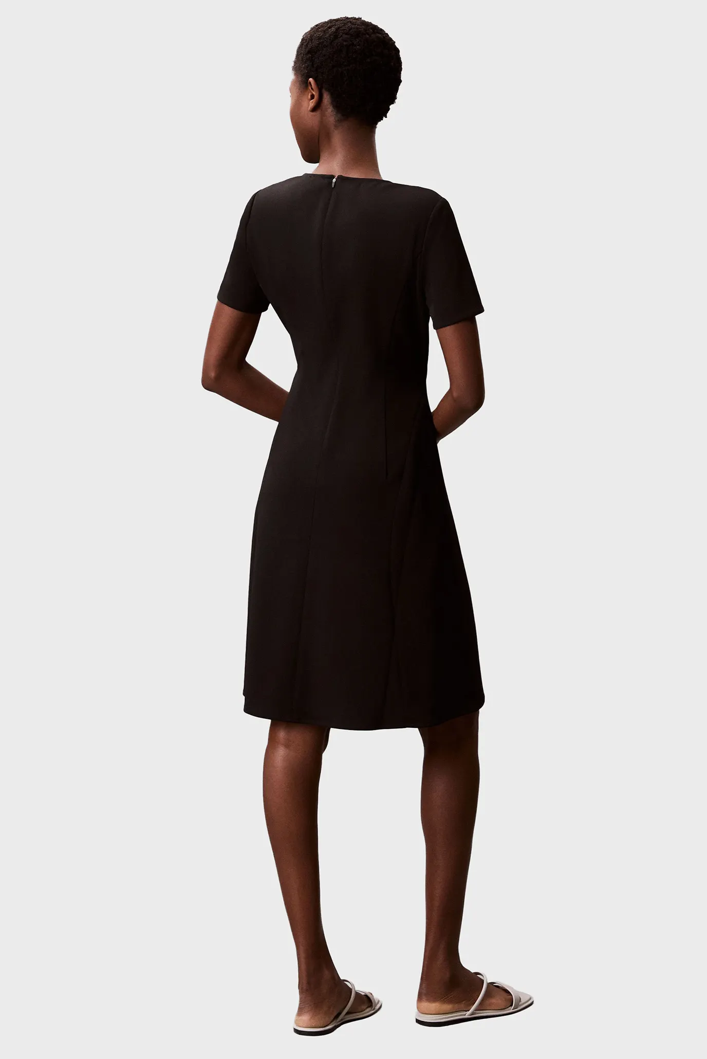 Женское черное платье Scuba Fit and Flare 3