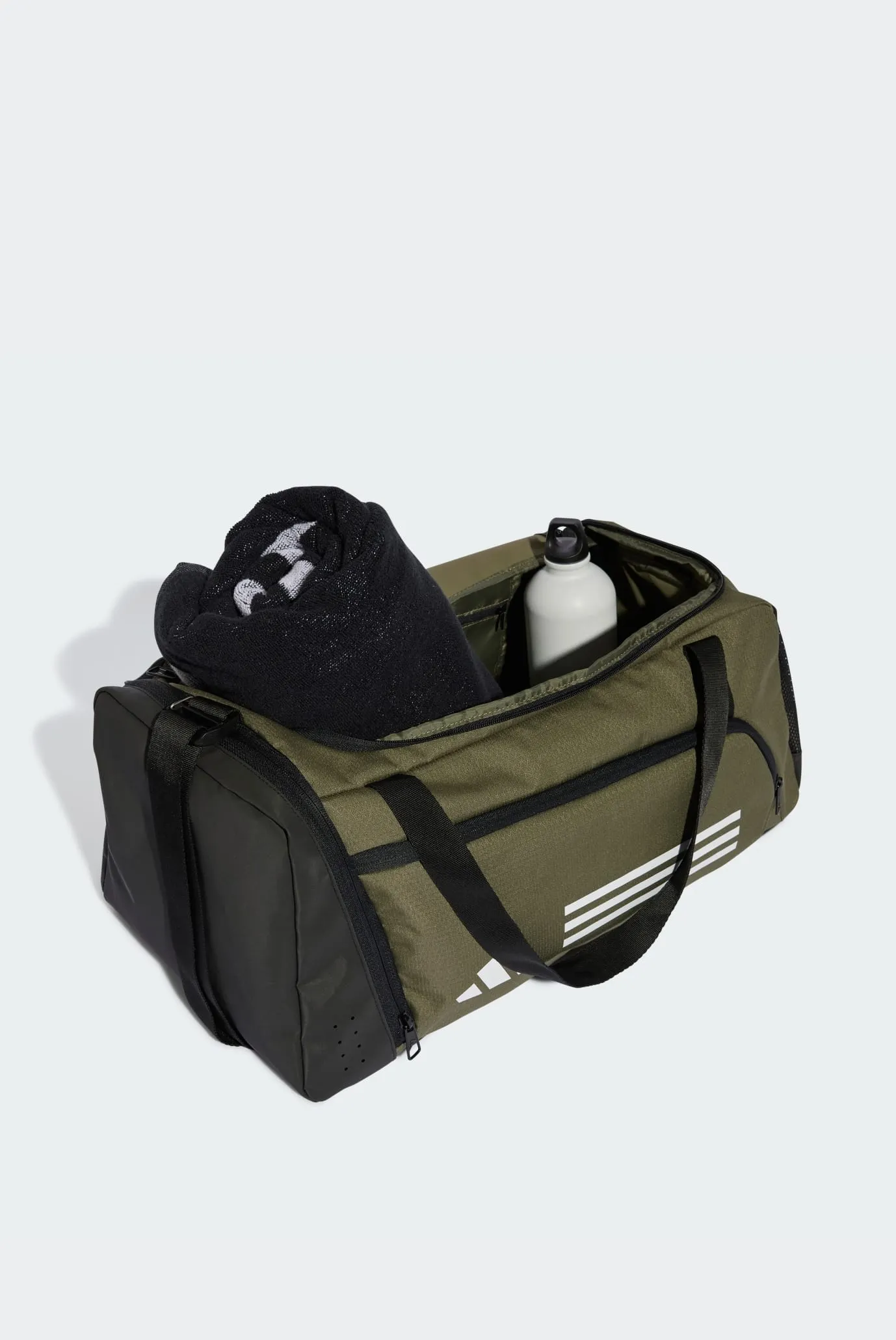 Оливковая спортивная сумка Essentials 3-Stripes Duffel 3