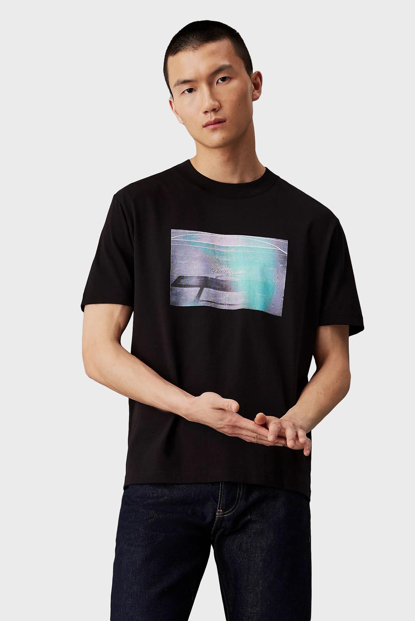 Чоловіча чорна футболка BASKETBALL COURT GRAPHIC TEE 1