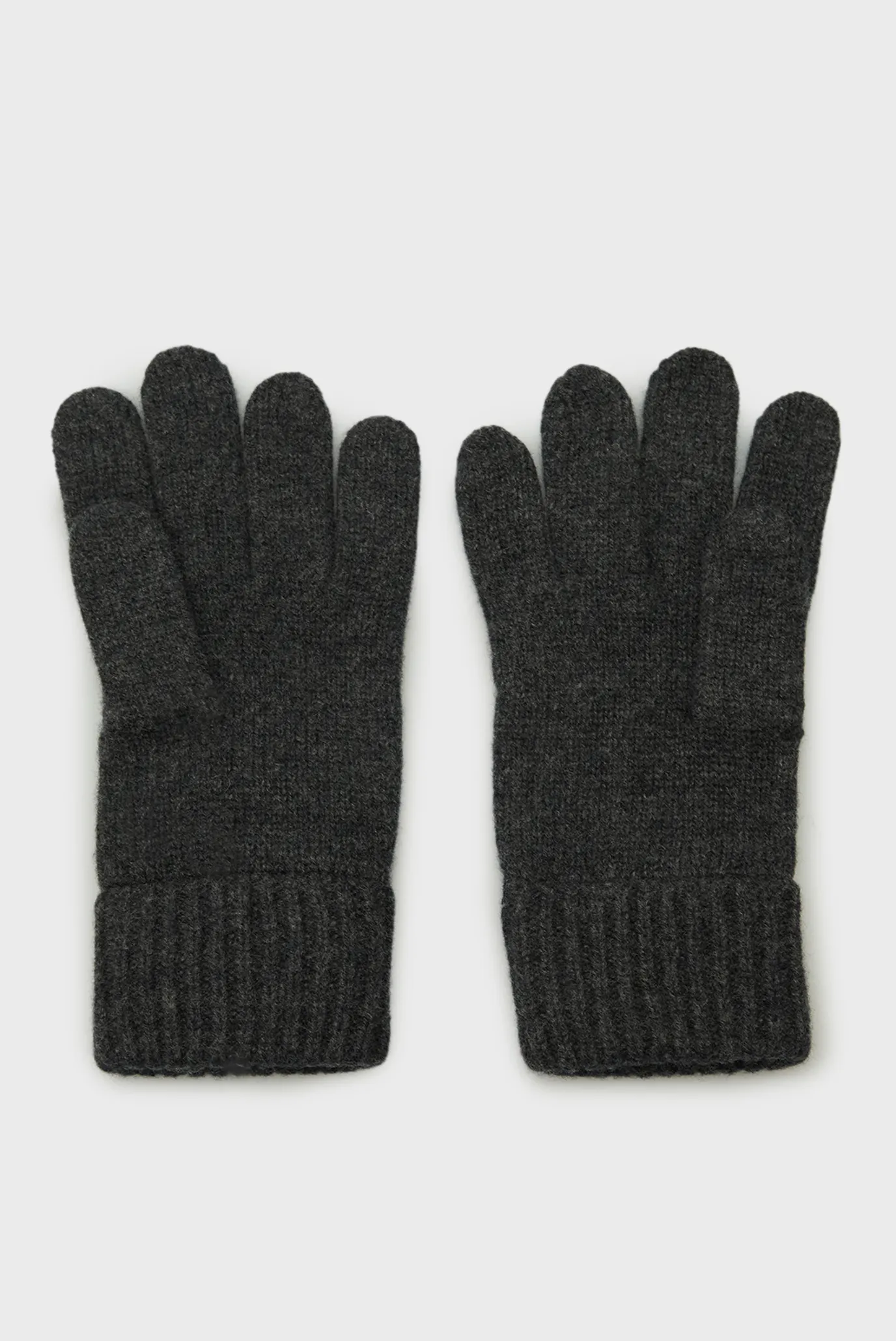 Женские темно-серые шерстяные перчатки WOOL KNITTED GLOVES 2