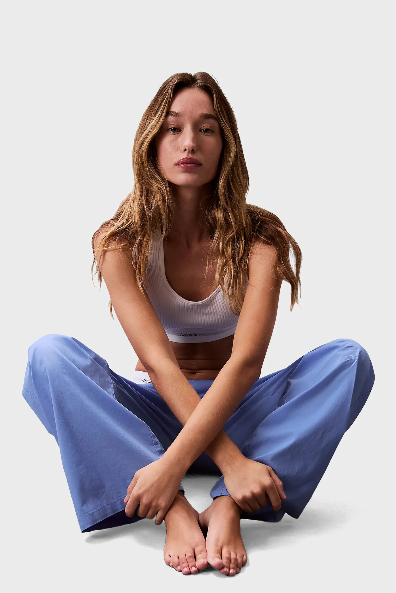 Жіночі блакитні брюки LOGO WB POPLIN PANT 5