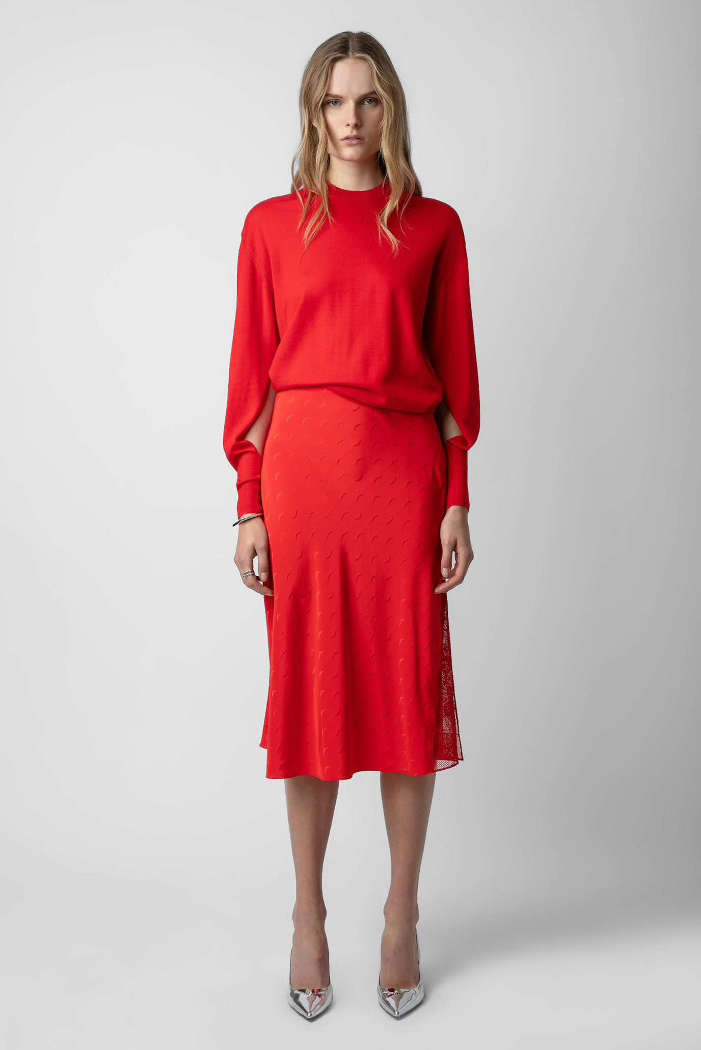 Женская красная шелковая юбка JAYLA JAC WINGS 1