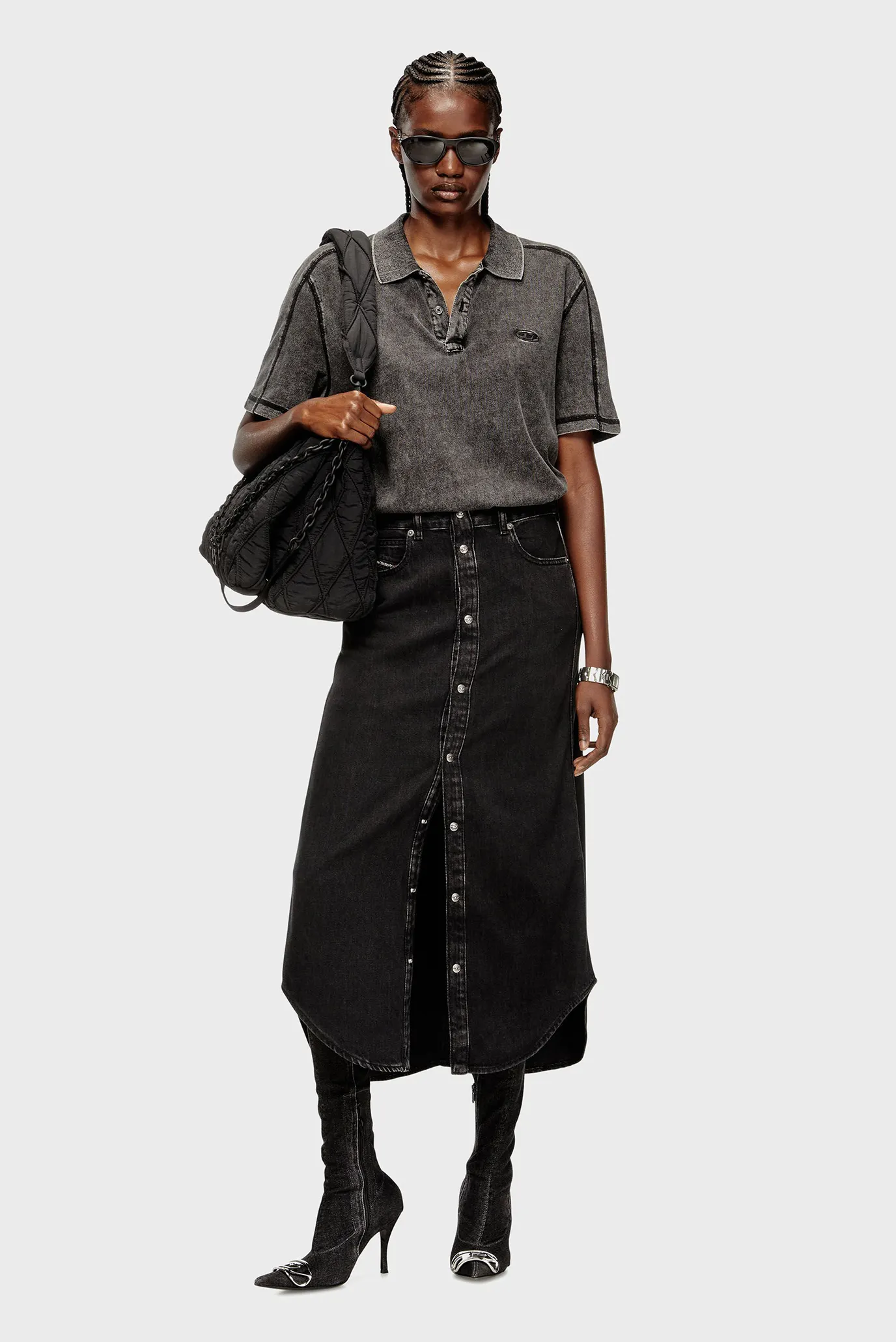 Жіноча чорна джинсова спідниця DE-ARD-LONG 2