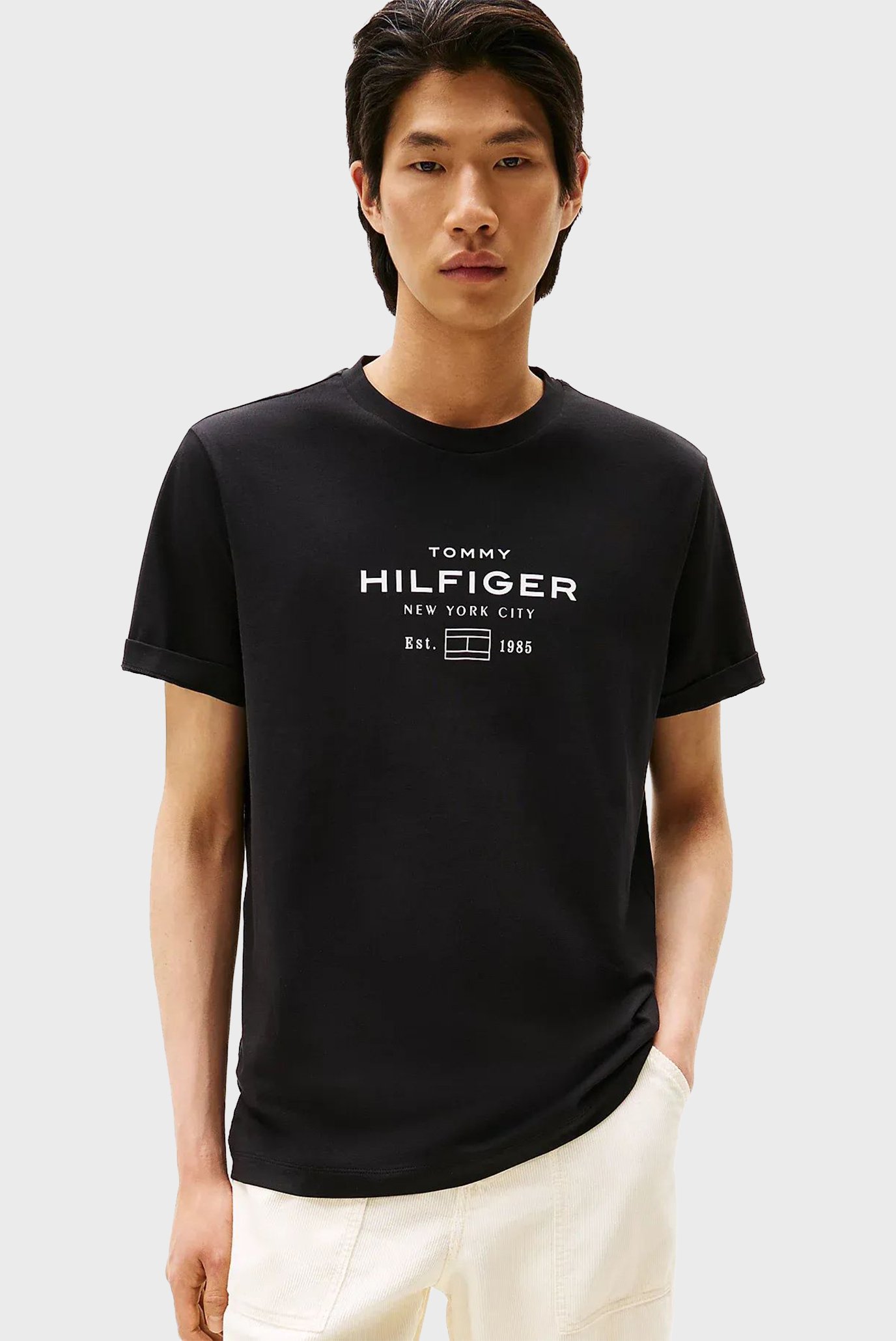 Мужская черная футболка STACK Черный XXL Tommy Hilfiger MW0MW40002 Мужская черная футболка STACK Черный XXL Tommy Hilfiger MW0MW40002