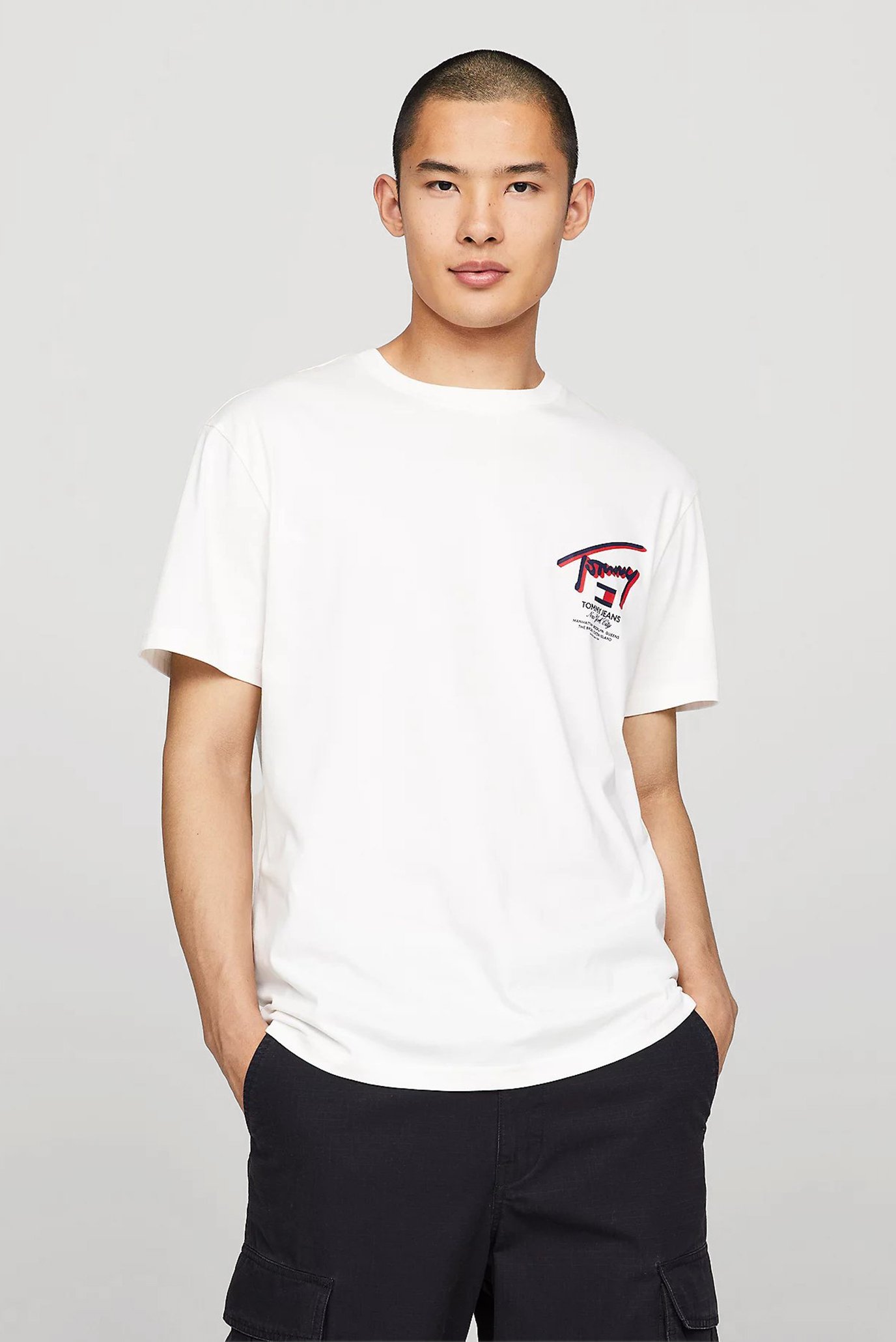 Мужская белая футболка TJM REG 3D STREET SIGNTR TEE EXT 1