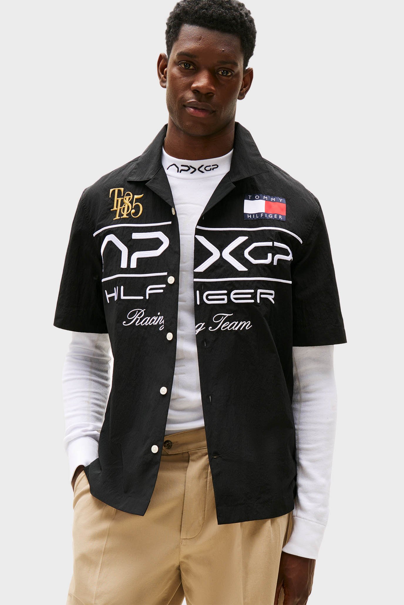 Мужская черная рубашка Tommy Hilfiger x F1 MOVIE Черный L Tommy Hilfiger MW0MW41376 Мужская черная рубашка Tommy Hilfiger x F1 MOVIE Черный L Tommy Hilfiger MW0MW41376