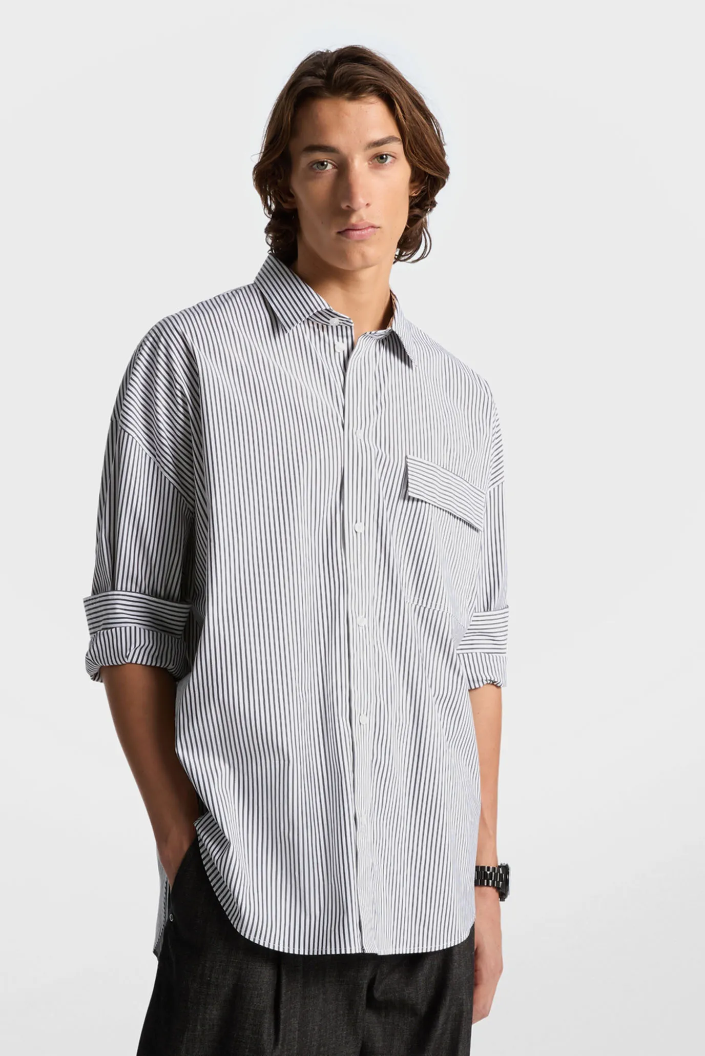 Рубашка в полоску STRIPE POPLIN (унисекс) 4