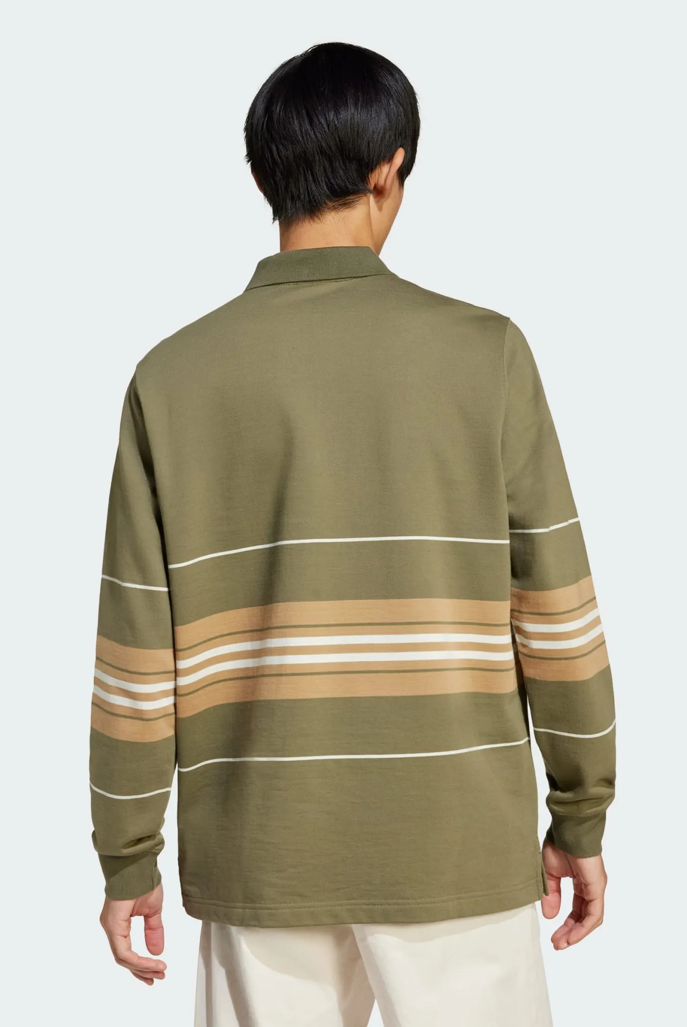 Мужское оливковое поло в полоску Striped Polo 3