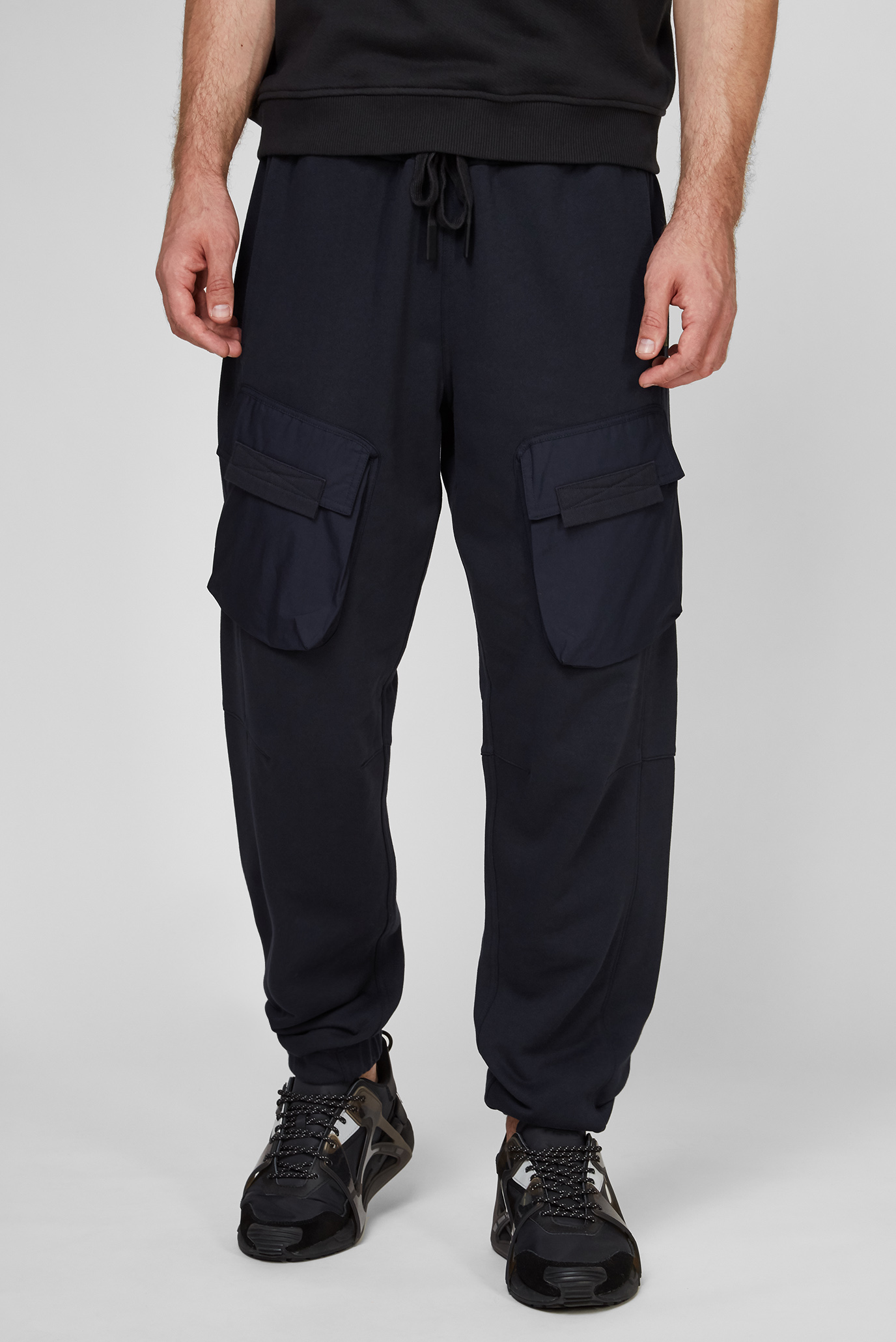 Мужские темно-синие спортивные брюки Mixed woven cargo 1