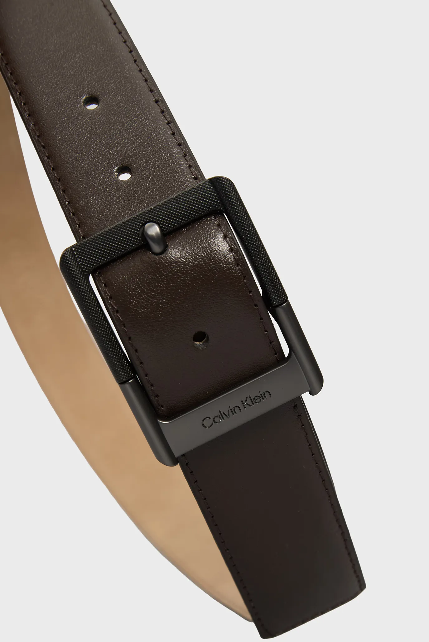 Чоловічий темно-коричневий шкіряний ремінь CLASSIC BUCKLE 38MM 2