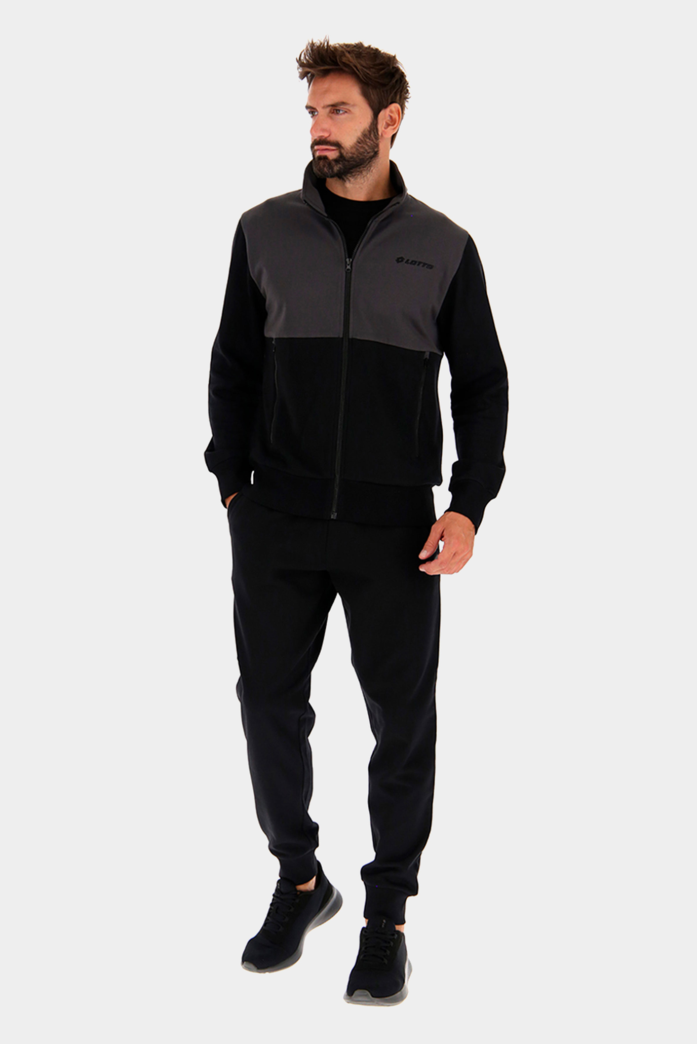 Мужской черный спортивный костюм (кофта, брюки) SUIT TRIPLE V FL 1
