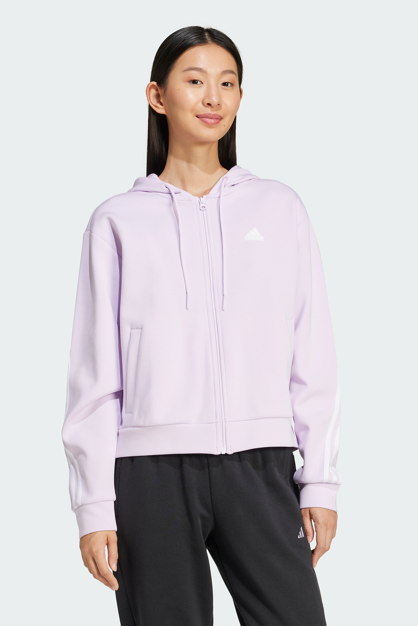 Женское сиреневое худи Future Icons 3-Stripes Full Zip 1