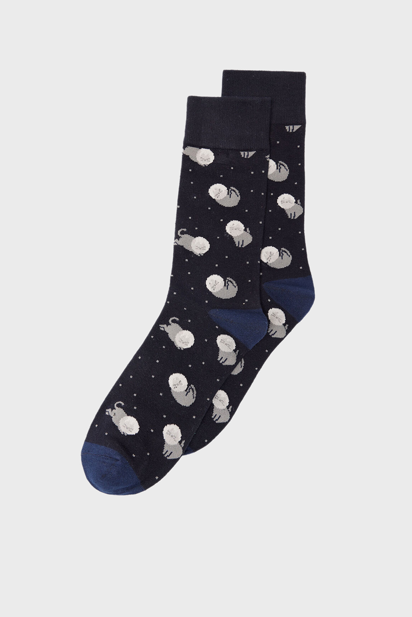 Чоловічі темно-сині шкарпетки з візерунком 1