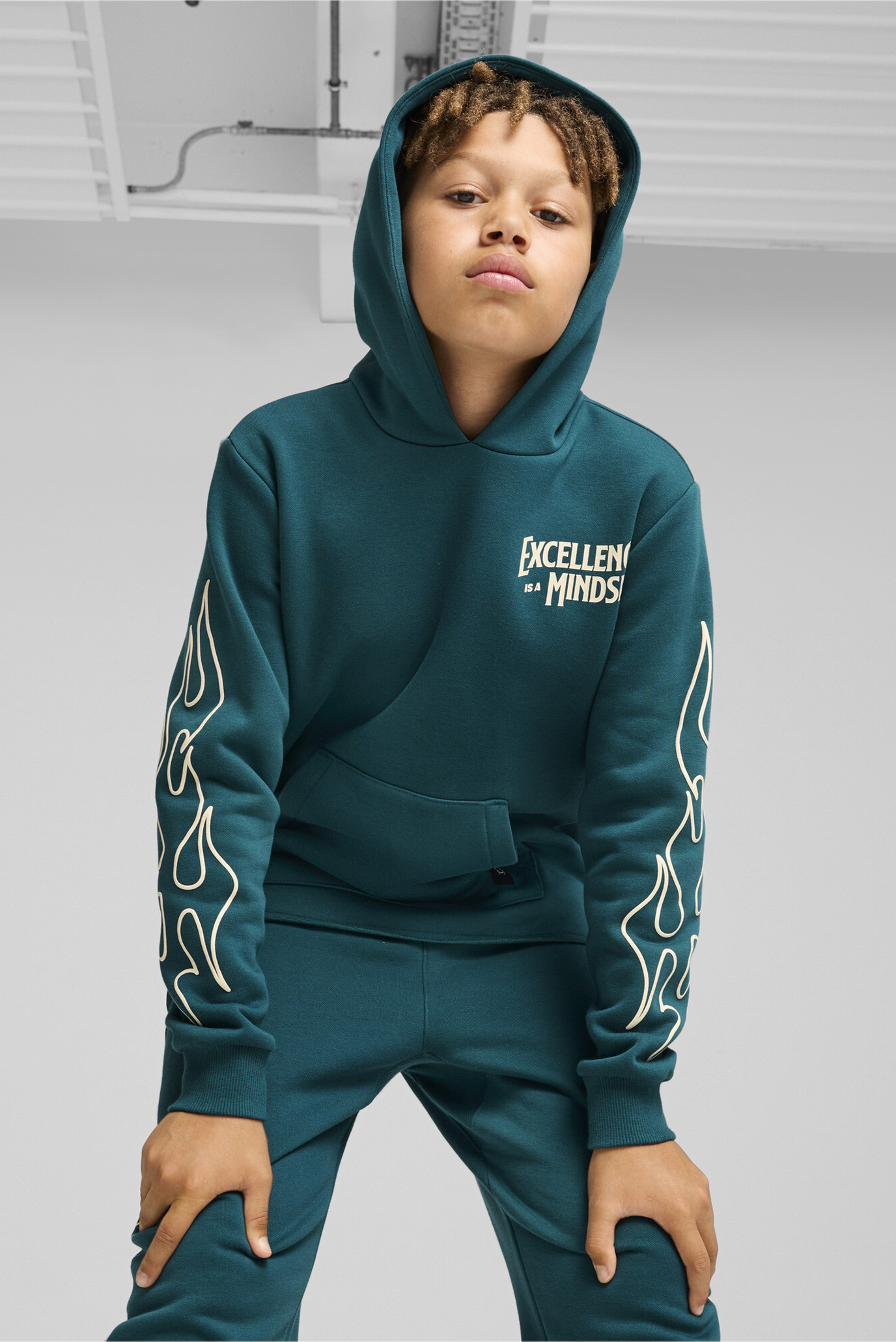 Дитяче зелене худі Basketball Caution Hoodie Youth 1