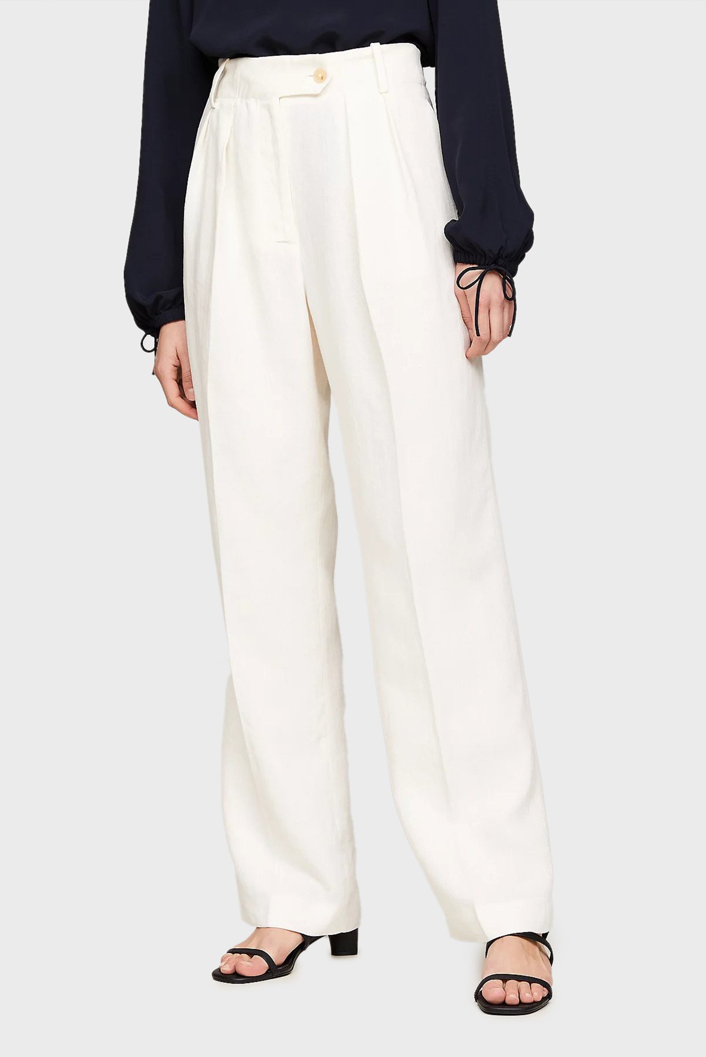 Женские белые льняные брюки ELEVATED LINEN RLX STRAIGHT 1