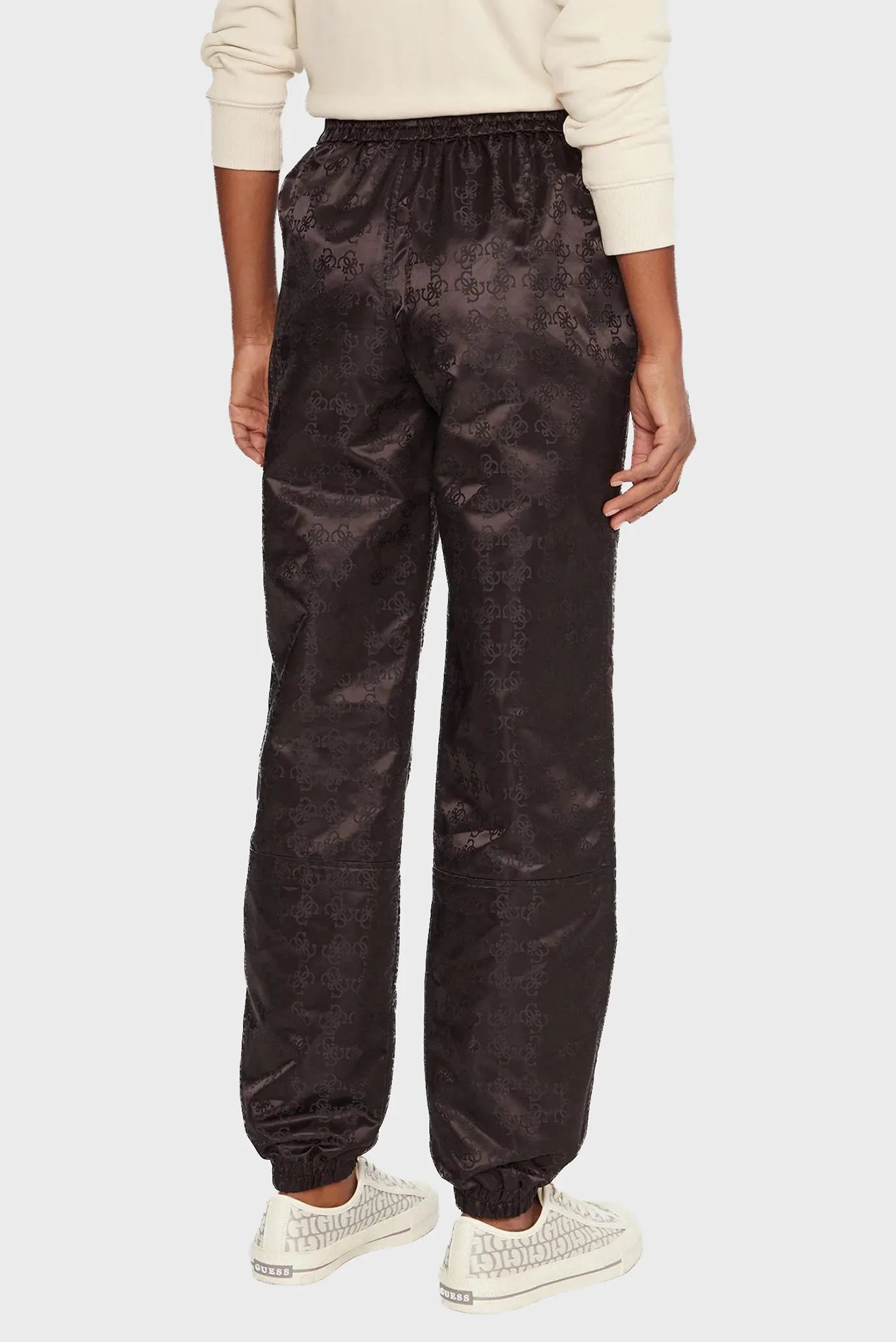 Женские черные спортивные брюки с узором 3