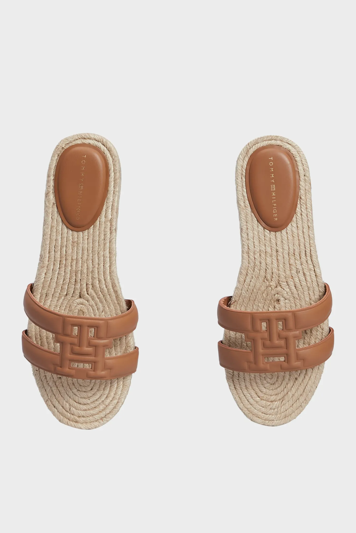 Женские коричневые кожаные слайдеры TH EMBOSS FLAT ESP 4