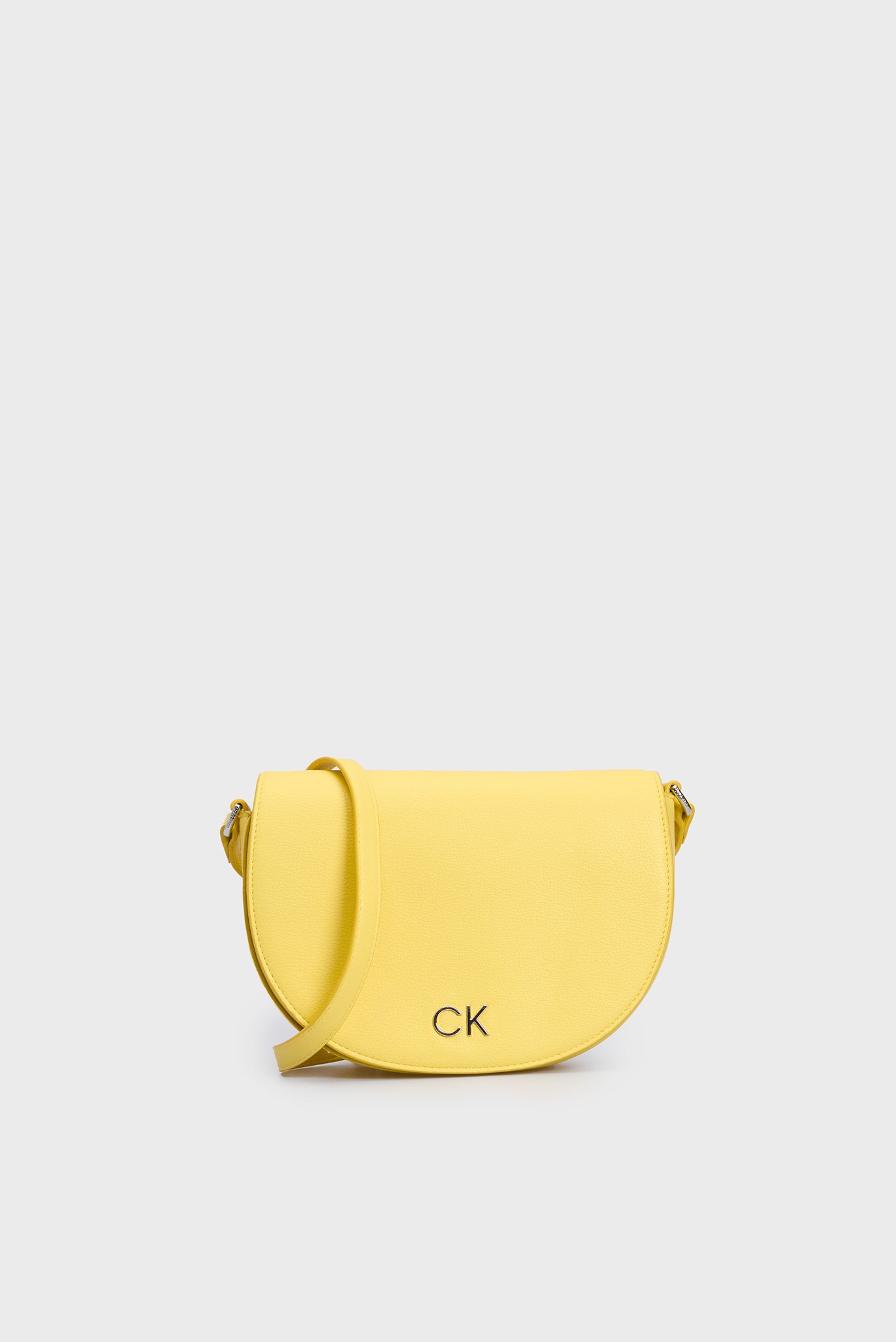 Женская желтая сумка CK DAILY SADDLE BAG PEBBLE 1