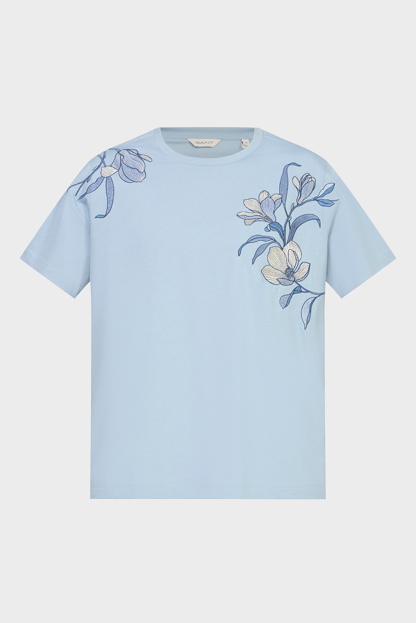 Женская голубая футболка REG MAGNOLIA EMBROIDERY SS 1