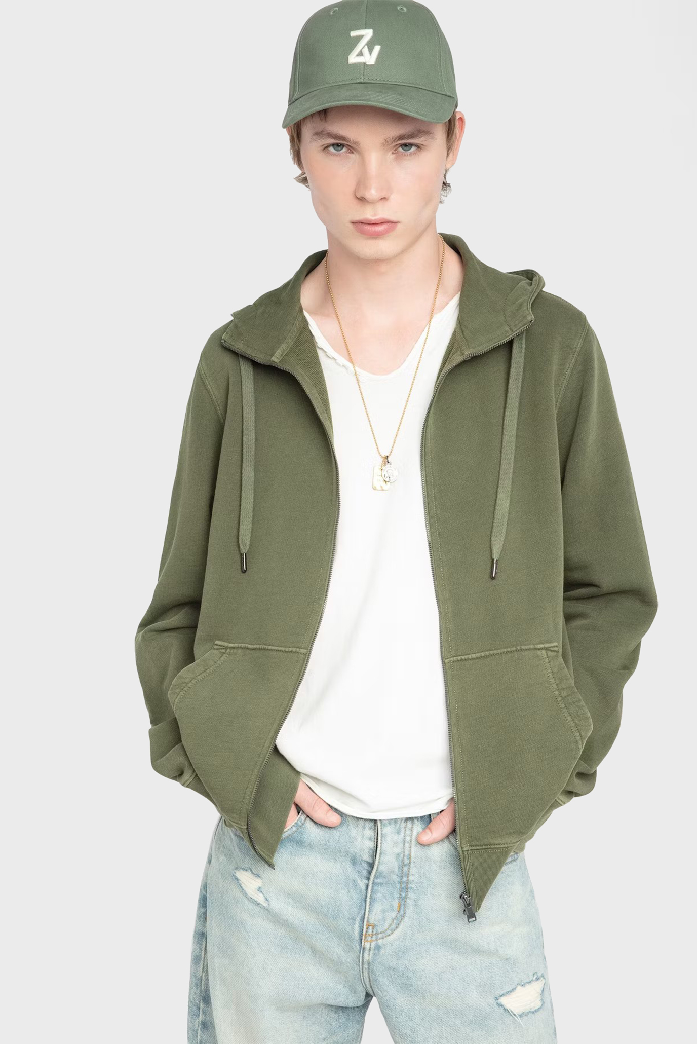 Мужское оливковое худи Alex Оливковый L ZADIG&VOLTAIRE JMSS01305_USED KAKI Мужское оливковое худи Alex Оливковый L ZADIG&VOLTAIRE JMSS01305_USED KAKI