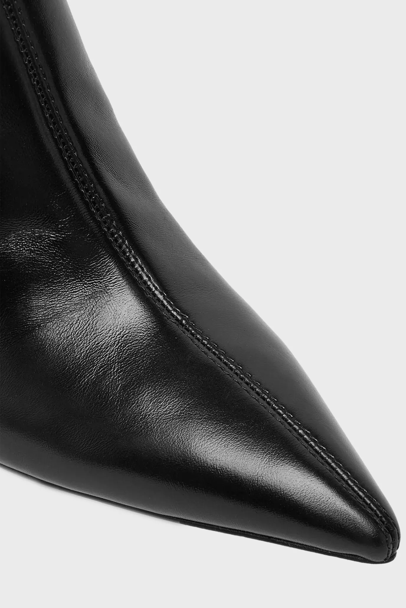 Женские черные кожаные сапоги 2