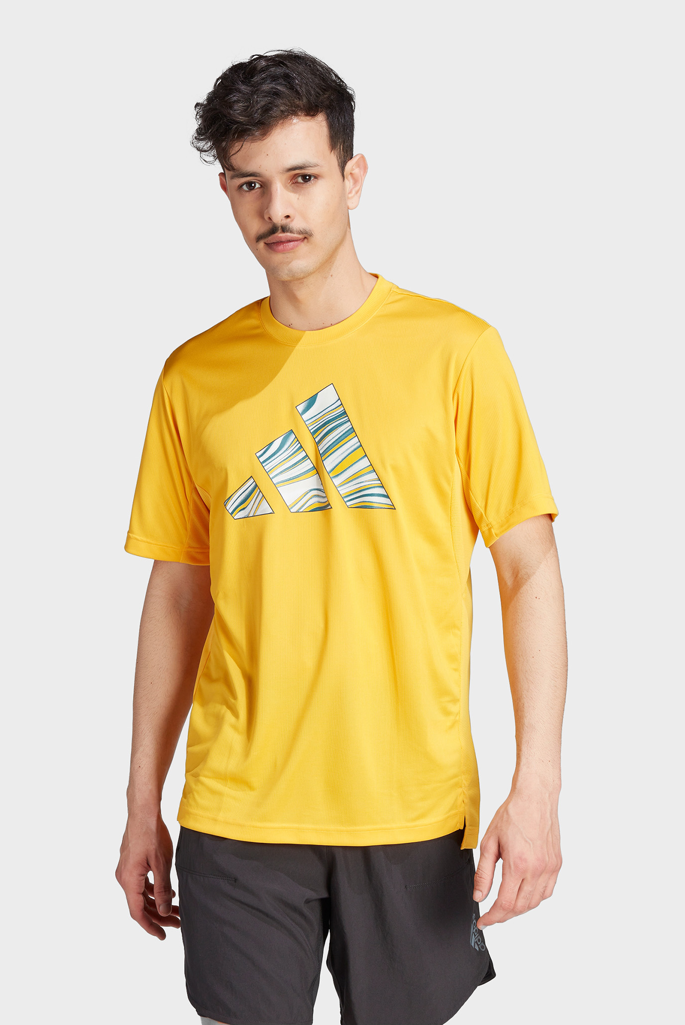 Мужская желтая футболка HIIT Graphic Slogan Training 1