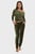 Жіночий зелений велюровий комплект одягу (топ, брюки)