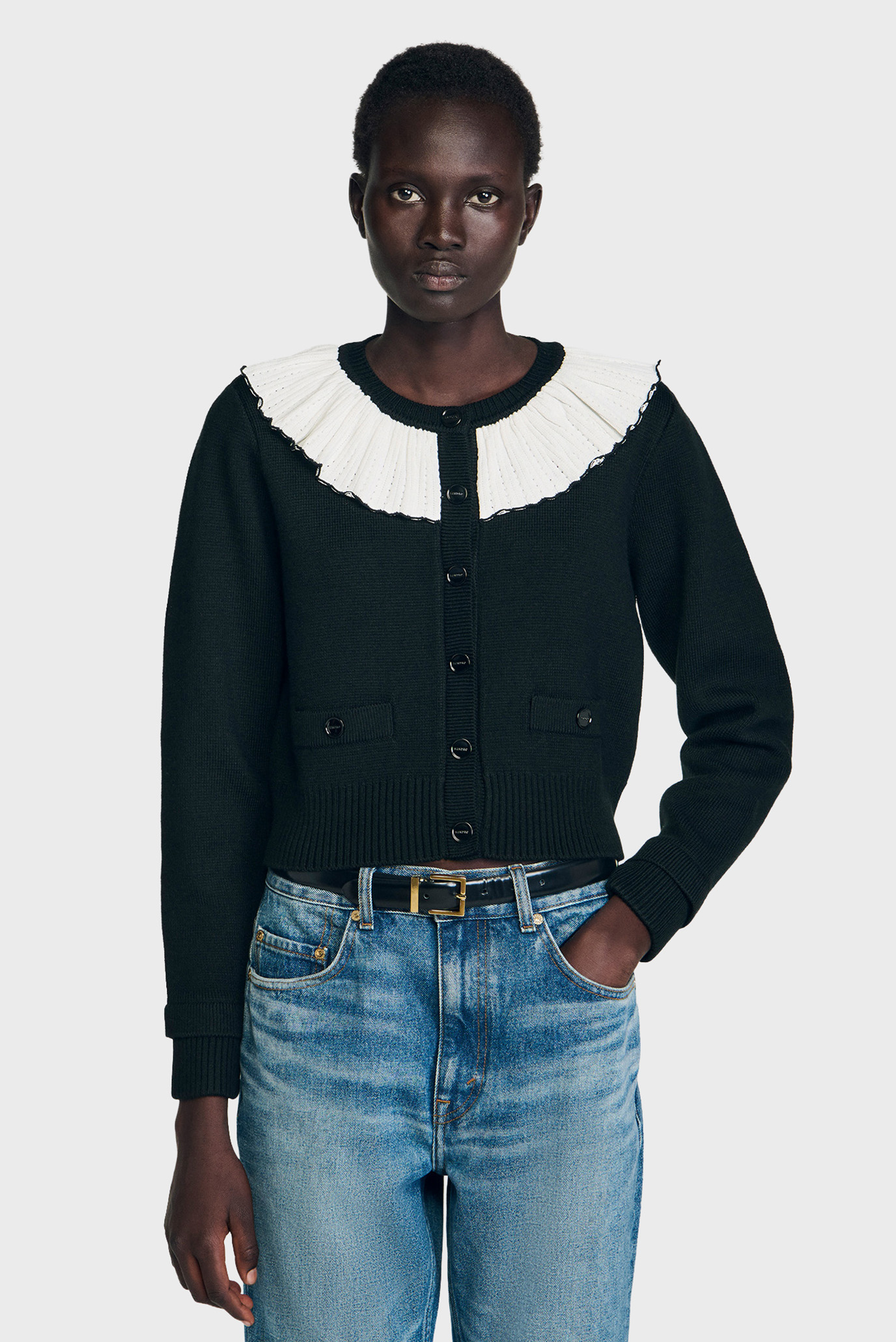 Женский черный кардиган Черный M Sandro SFPCA01262_Black Женский черный кардиган Черный M Sandro SFPCA01262_Black